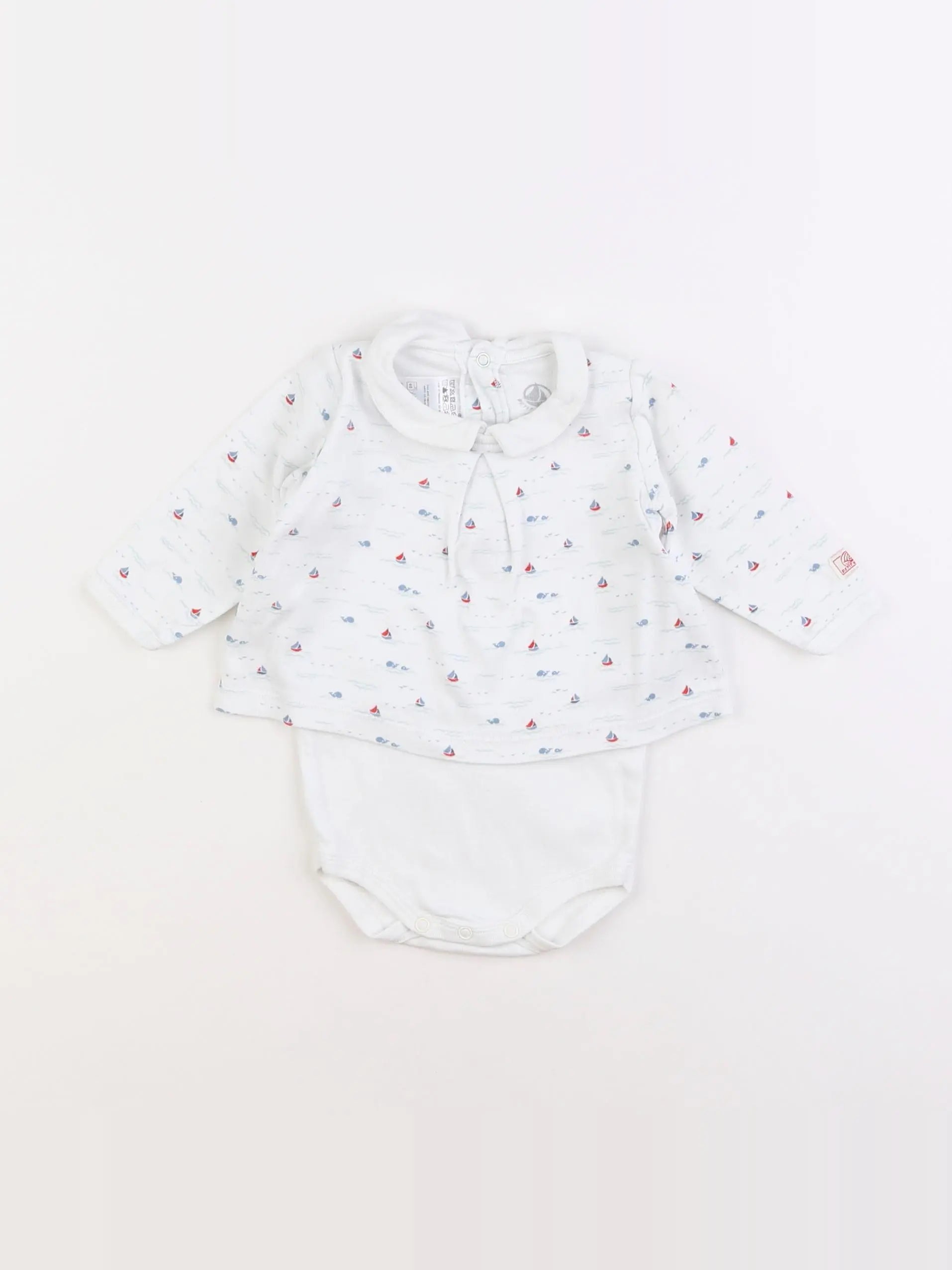 Petit Bateau - body tee-shirt blanc - 3 mois