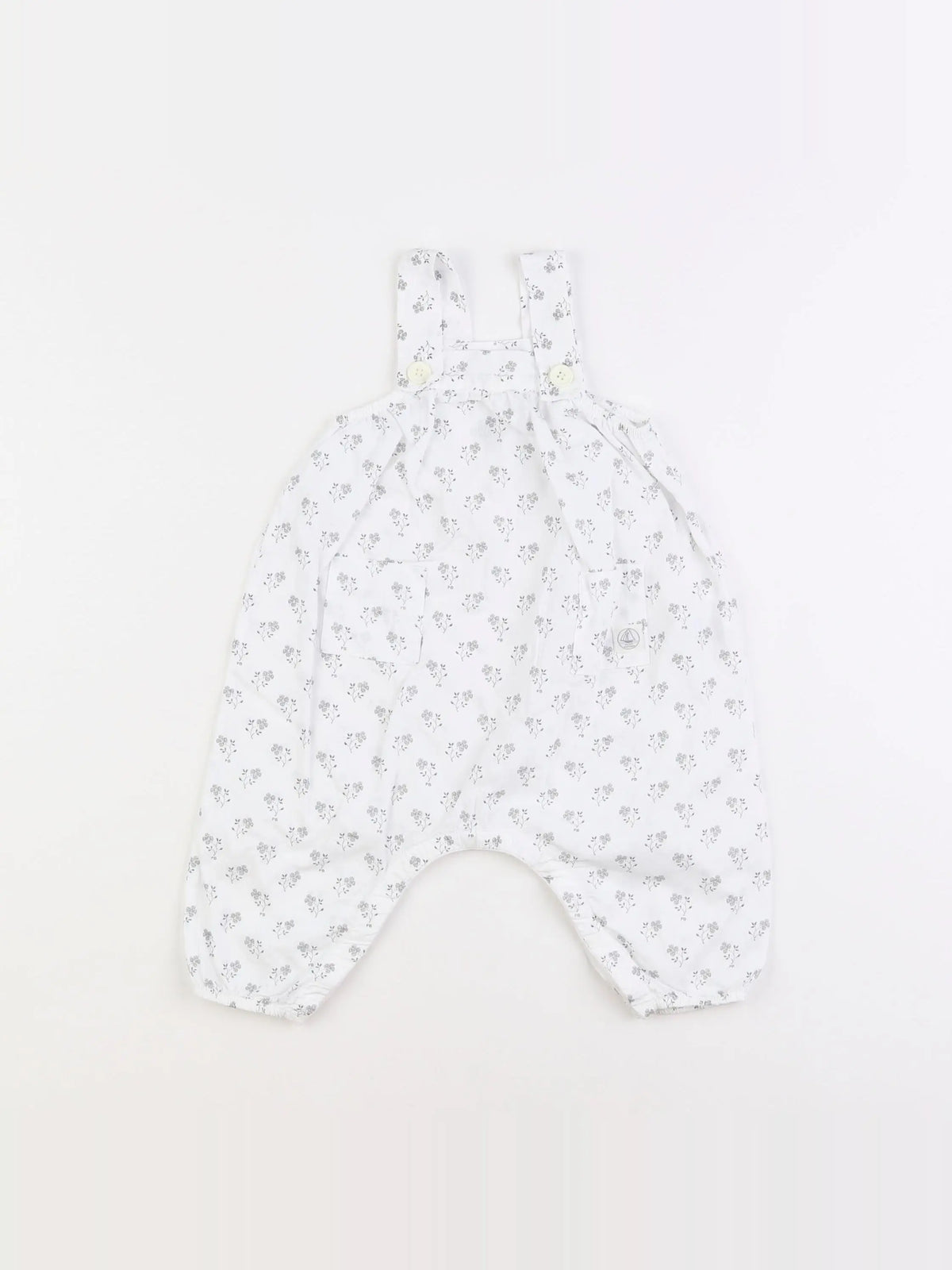 Petit Bateau - salopette blanc - 6 mois