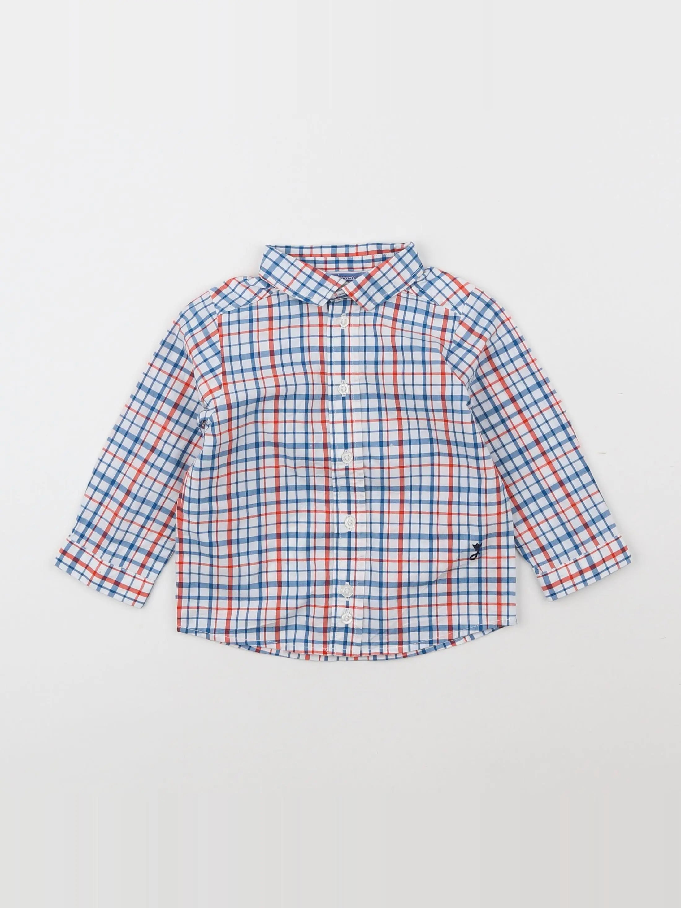 Jacadi - chemise blanc, bleu - 12 mois