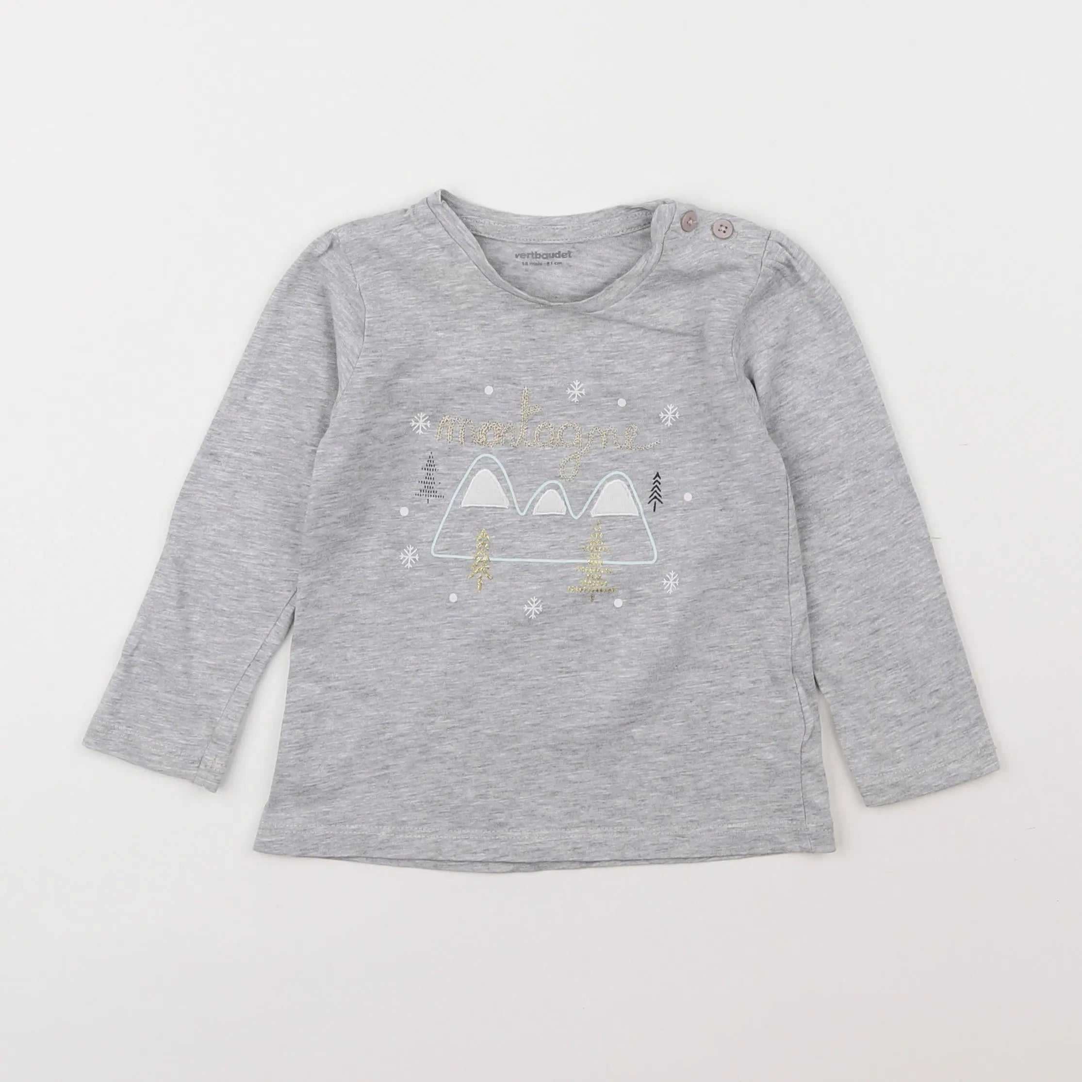 Vertbaudet - tee-shirt gris - 18 mois