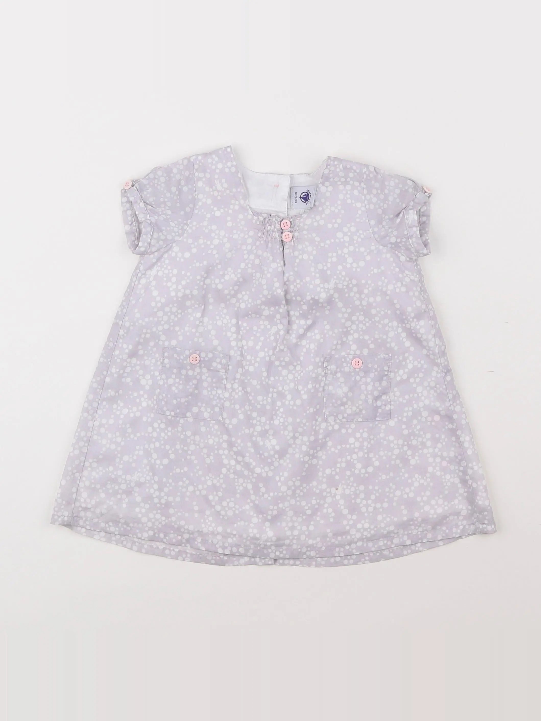 Petit Bateau - robe gris - 6 mois
