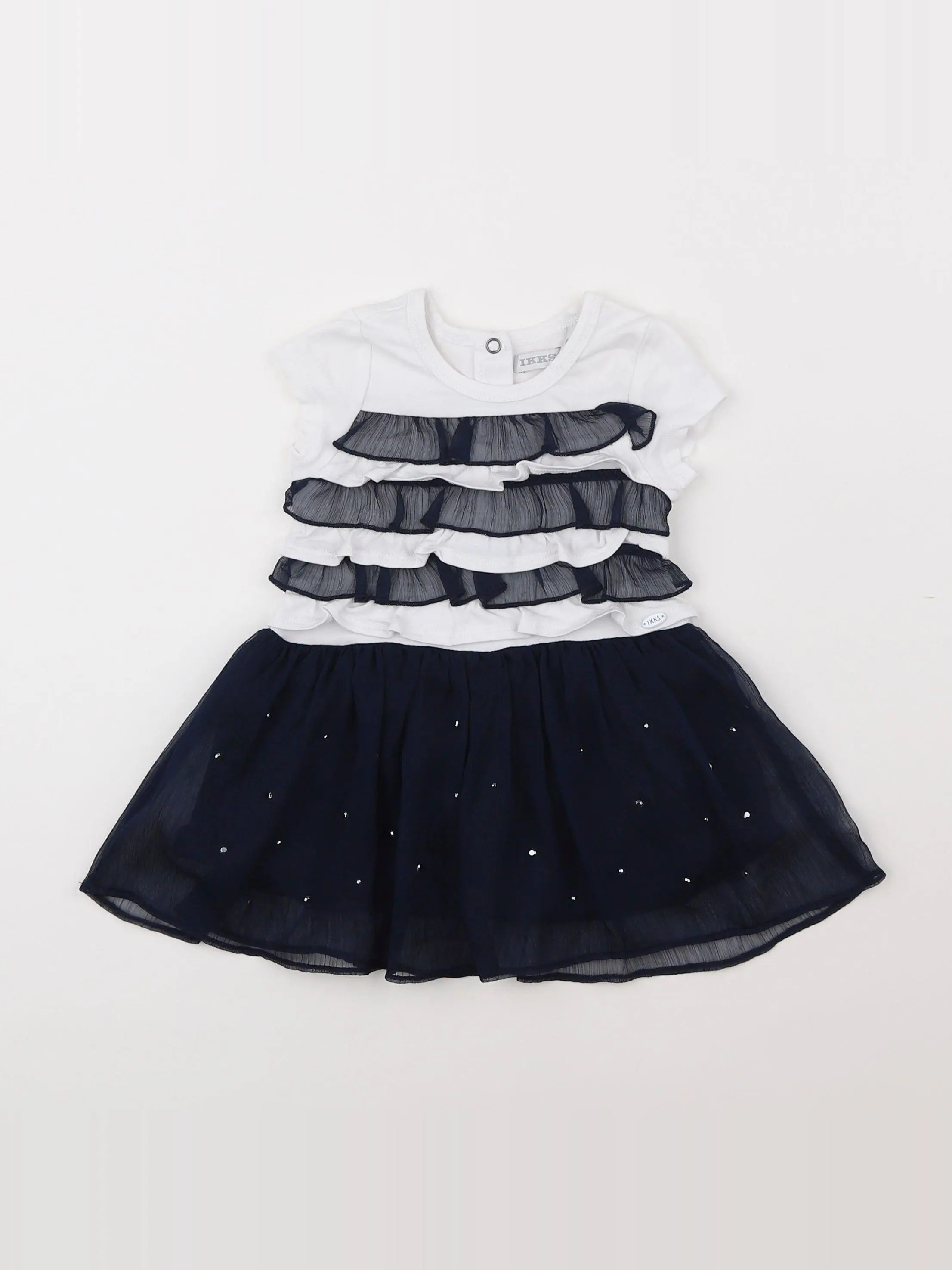 IKKS - robe blanc, bleu - 6 mois