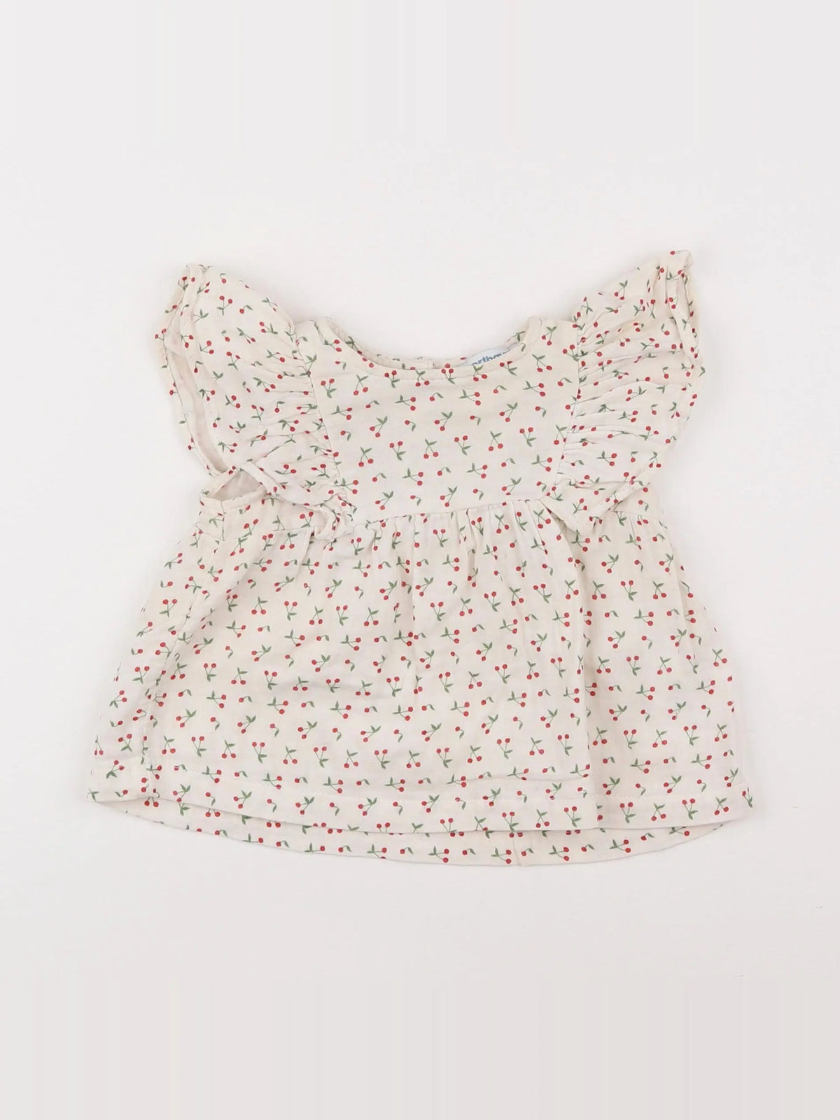 Vertbaudet - blouse blanc, rouge - 9 mois