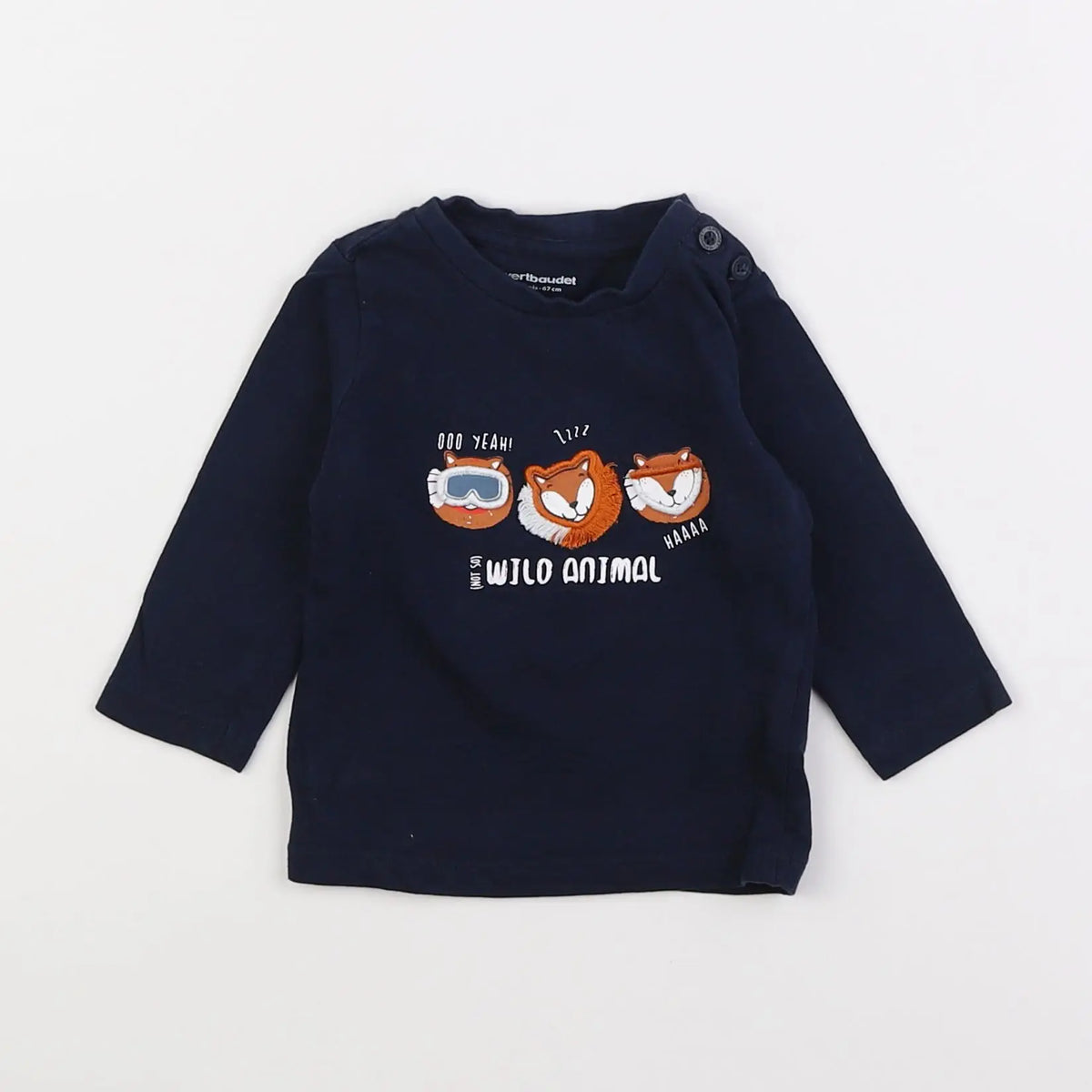 Vertbaudet - tee-shirt bleu - 6 mois