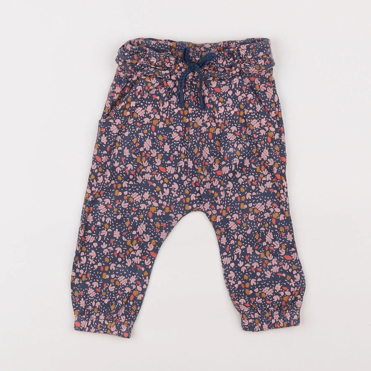 Vertbaudet - pantalon bleu, rose - 6 mois