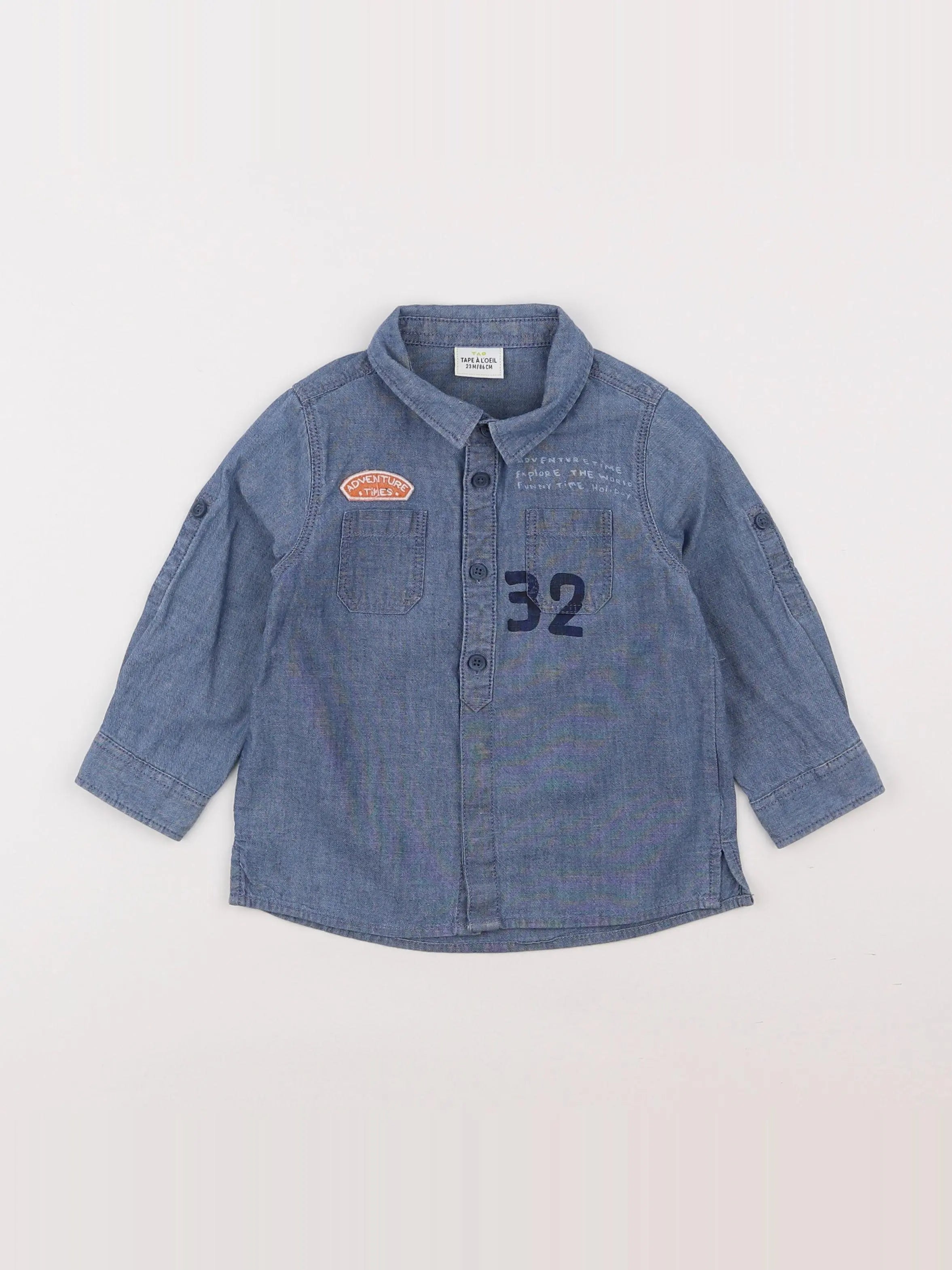 Tape à l'oeil - chemise bleu - 2 ans