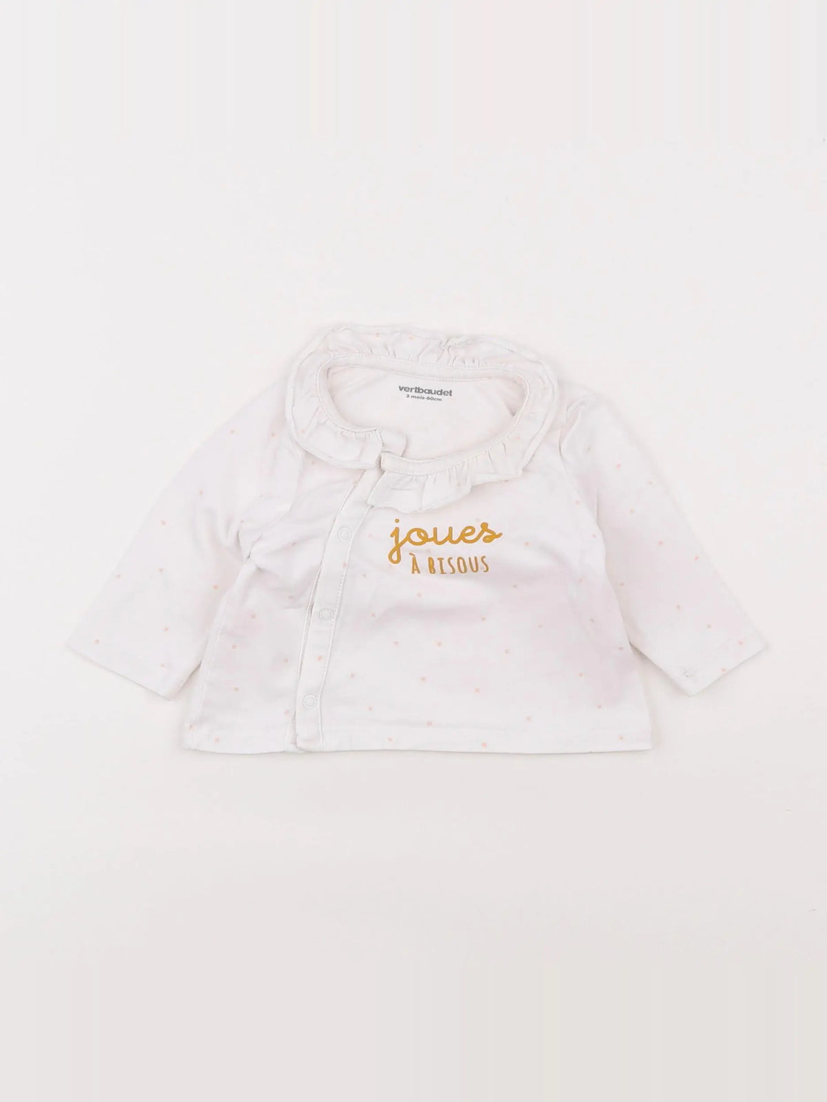 Vertbaudet - tee-shirt blanc - 3 mois