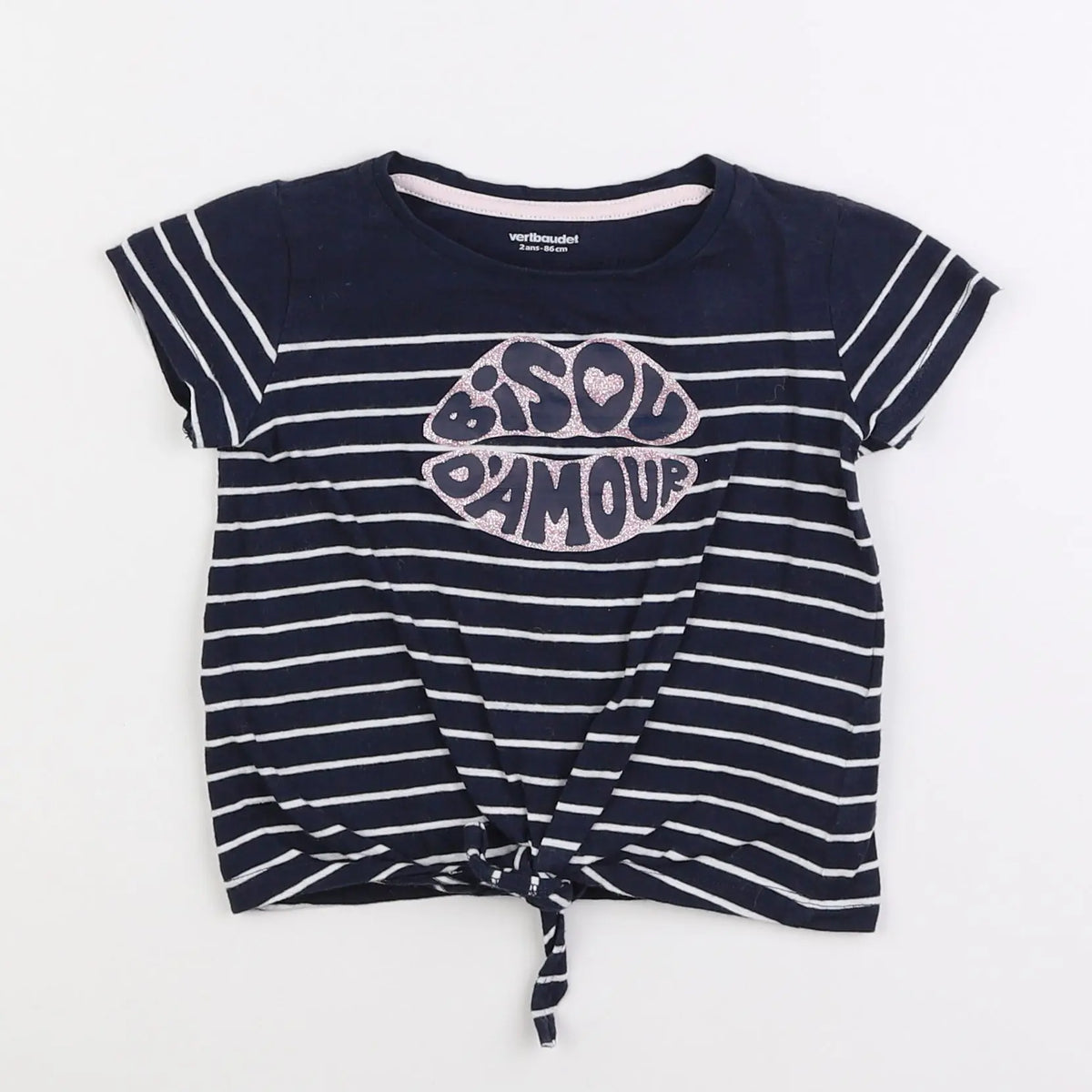 Vertbaudet - tee-shirt bleu - 2 ans