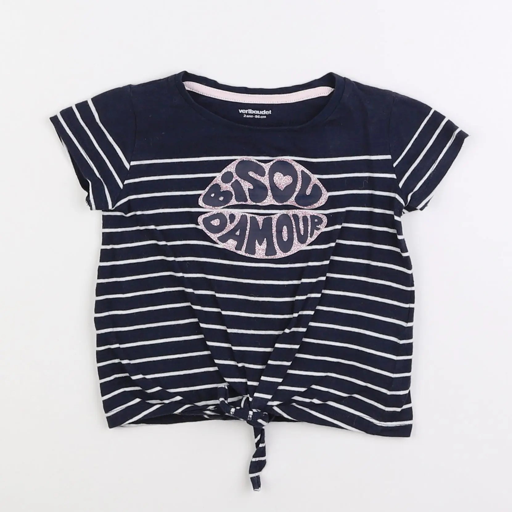 Vertbaudet - tee-shirt bleu - 2 ans