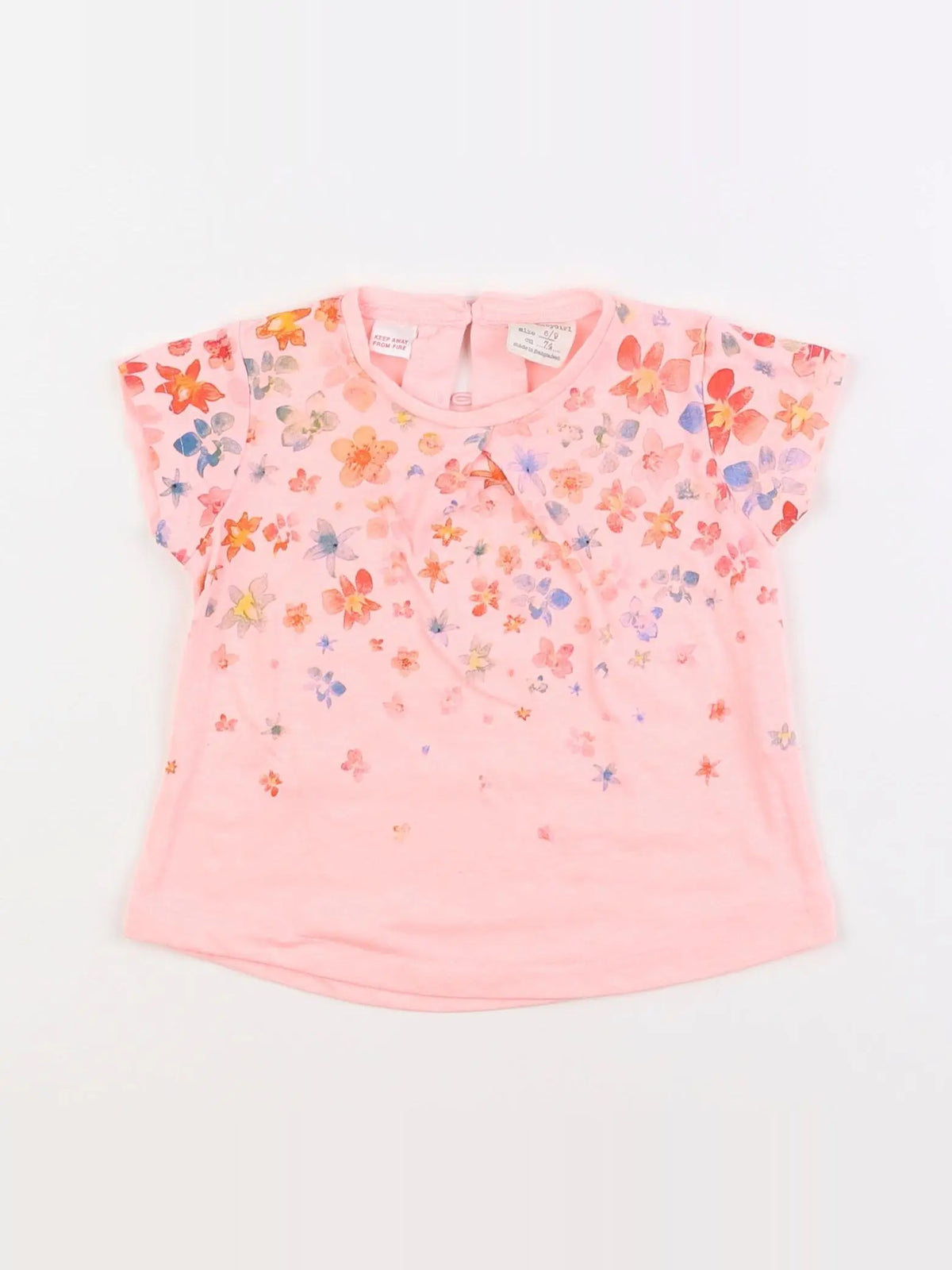 Zara - tee-shirt rose - 6/9 mois