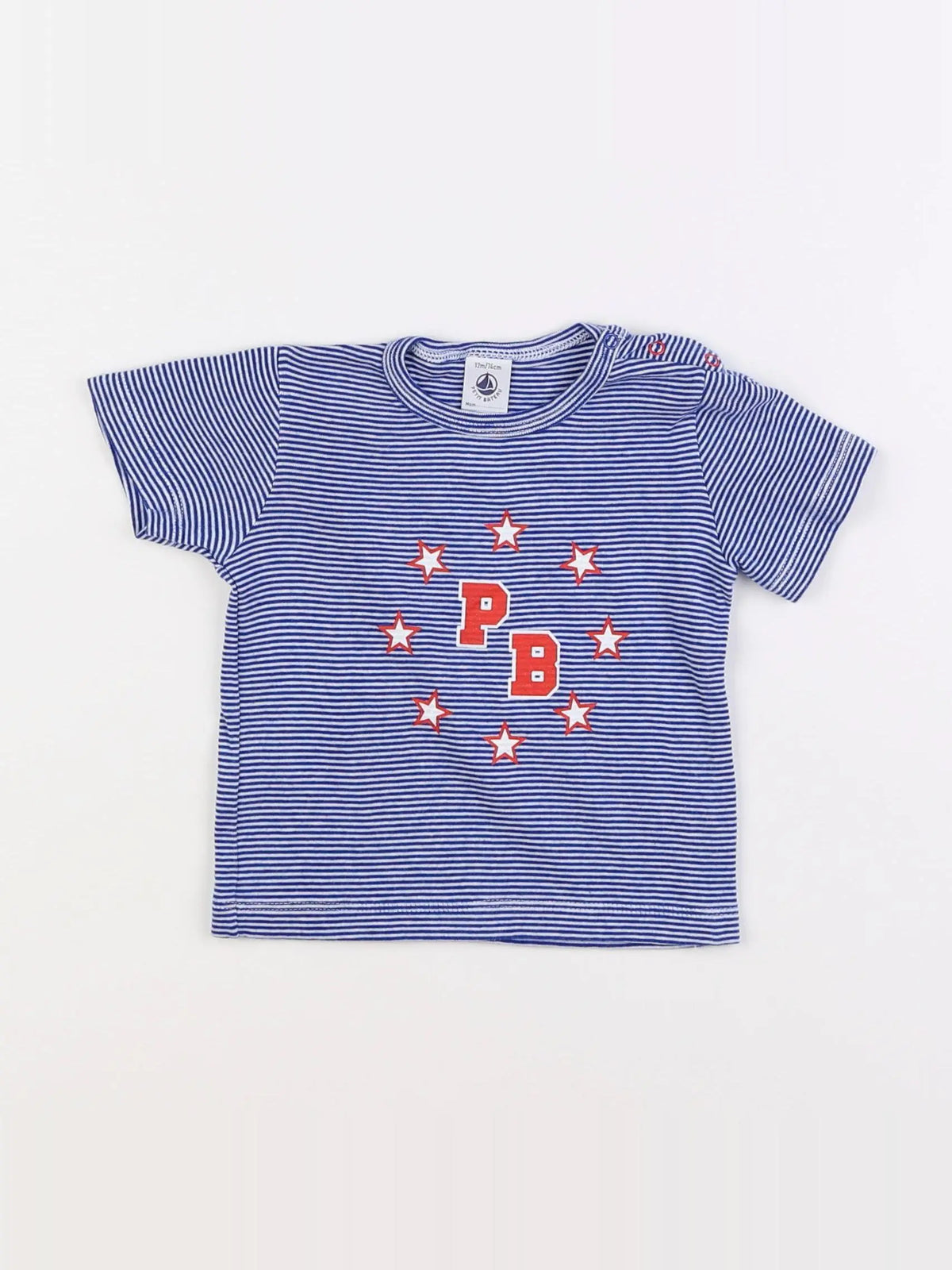 Petit Bateau - maillot de corps bleu - 12 mois