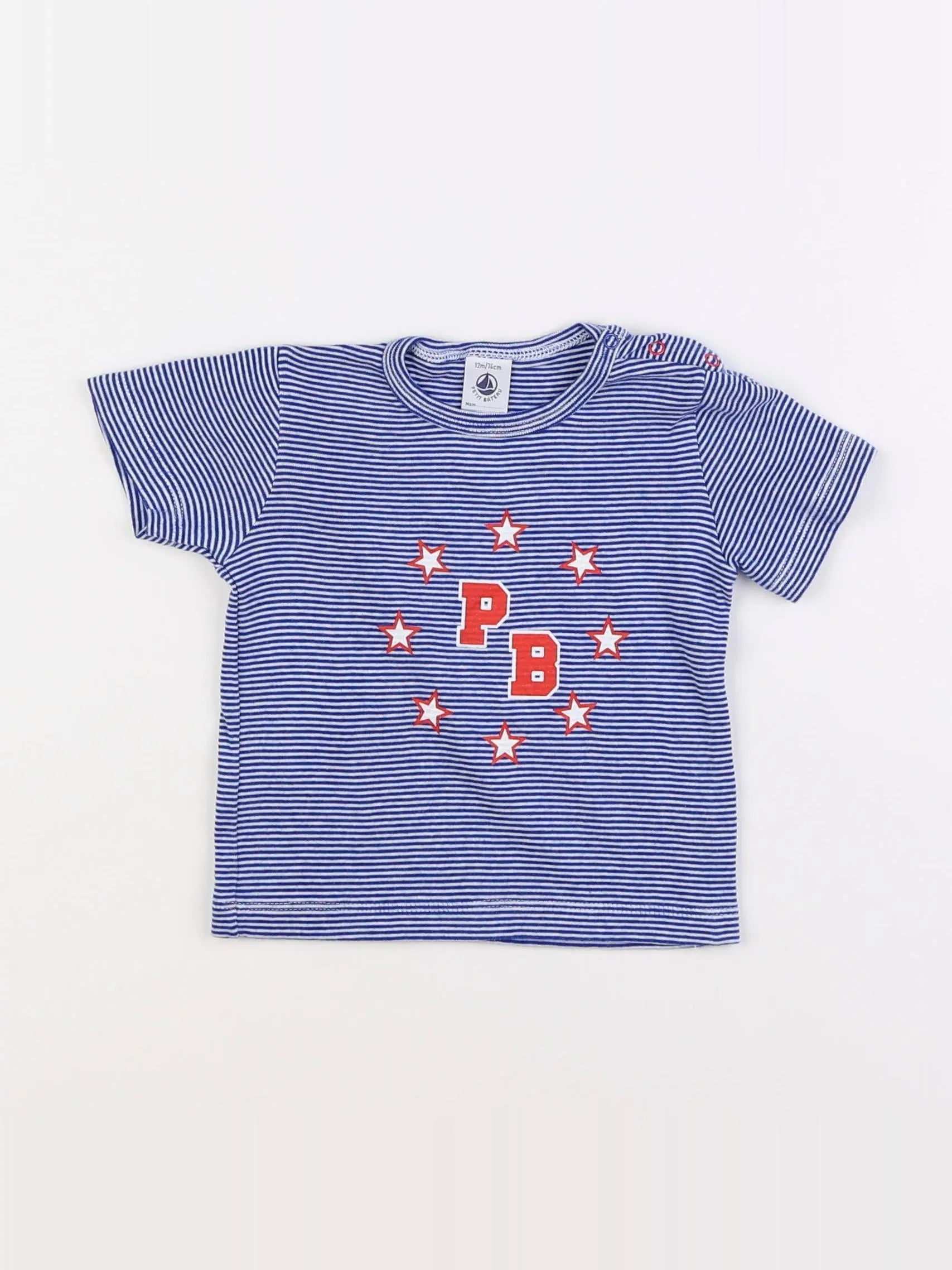 Petit Bateau - maillot de corps bleu - 12 mois