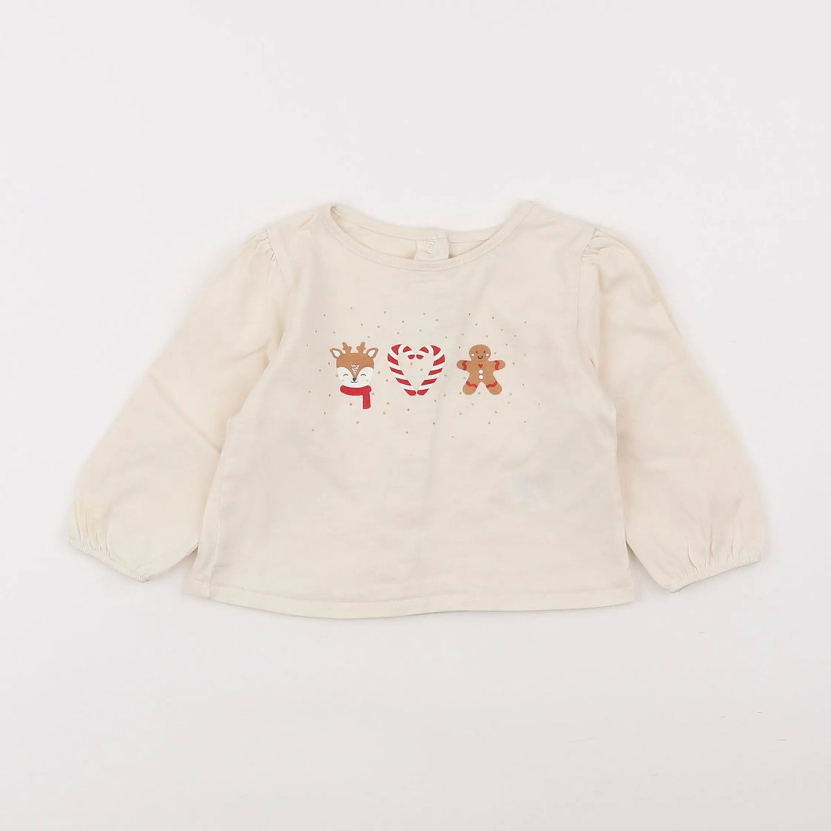 Vertbaudet - tee-shirt beige - 9 mois