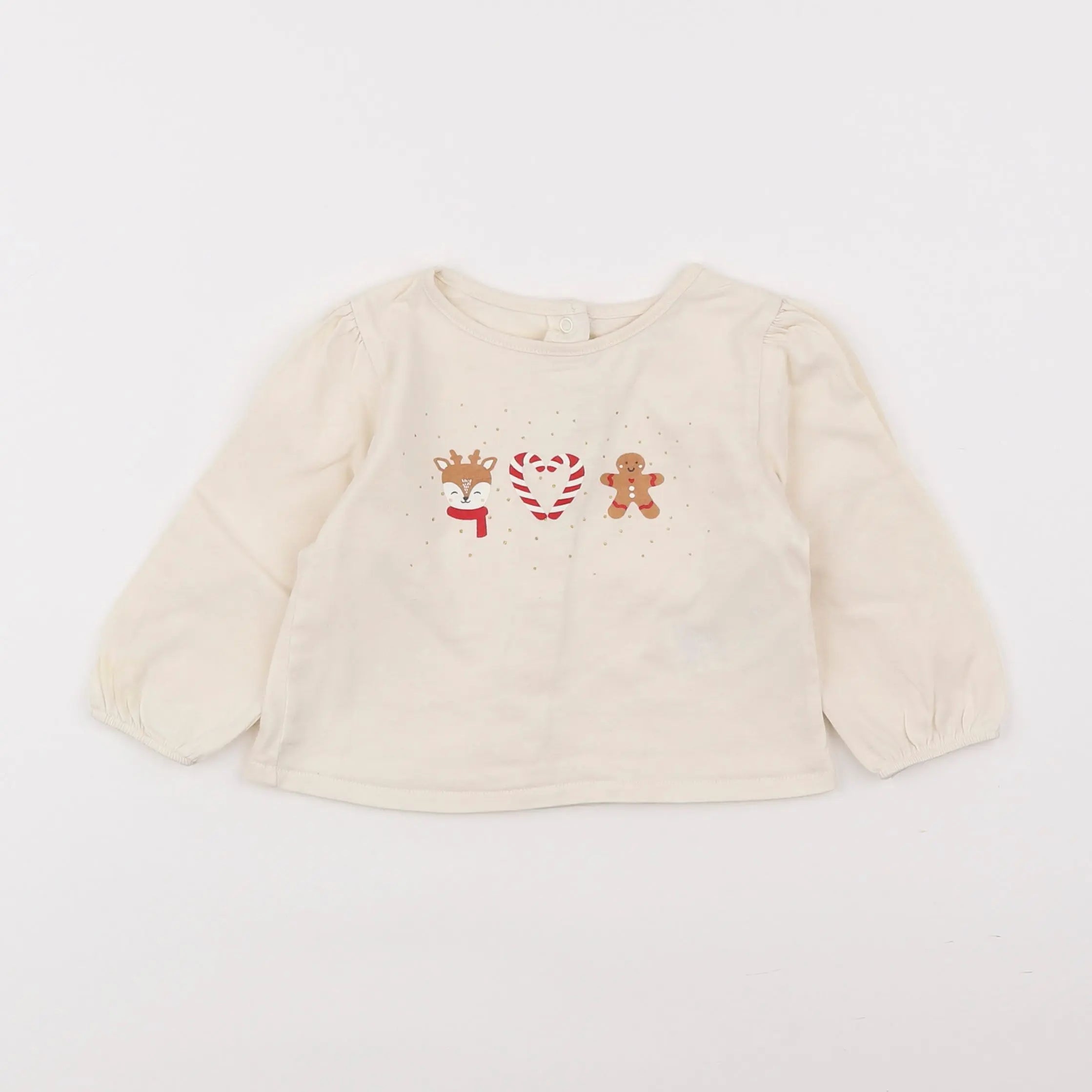 Vertbaudet - tee-shirt beige - 9 mois