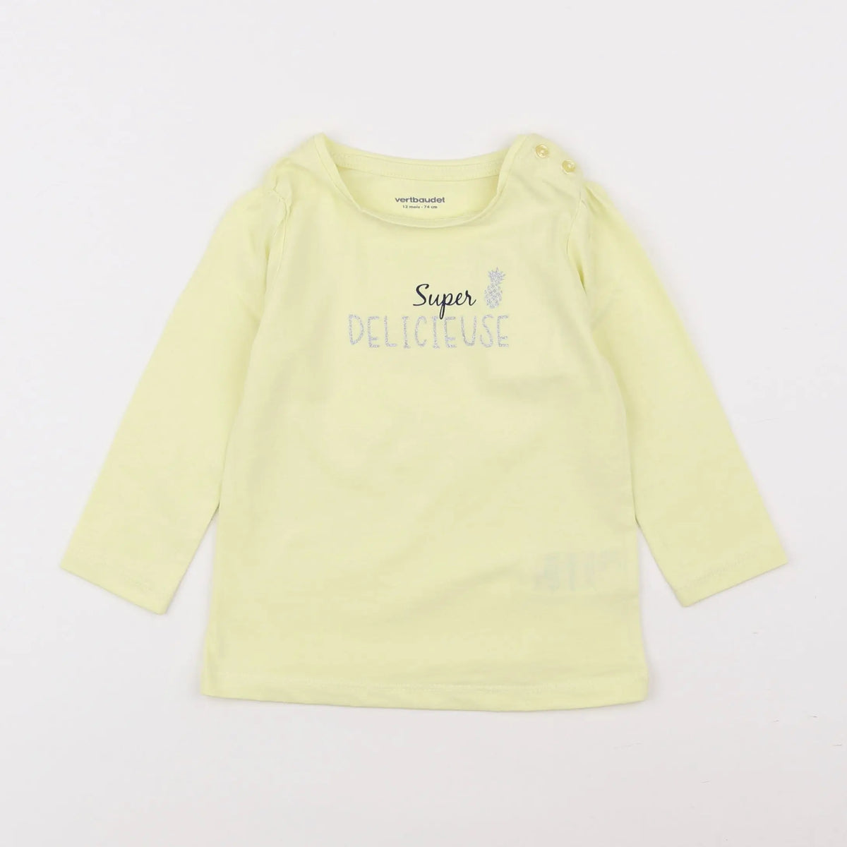 Vertbaudet - tee-shirt jaune - 12 mois