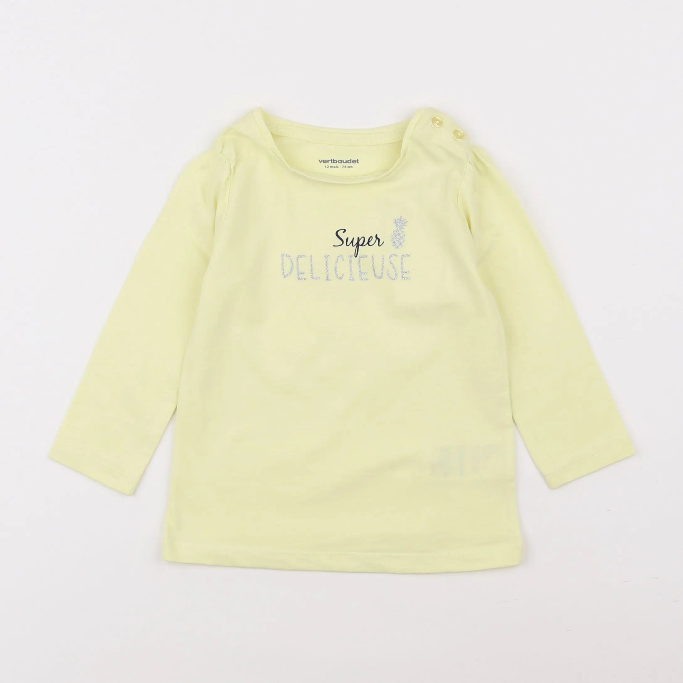 Vertbaudet - tee-shirt jaune - 12 mois