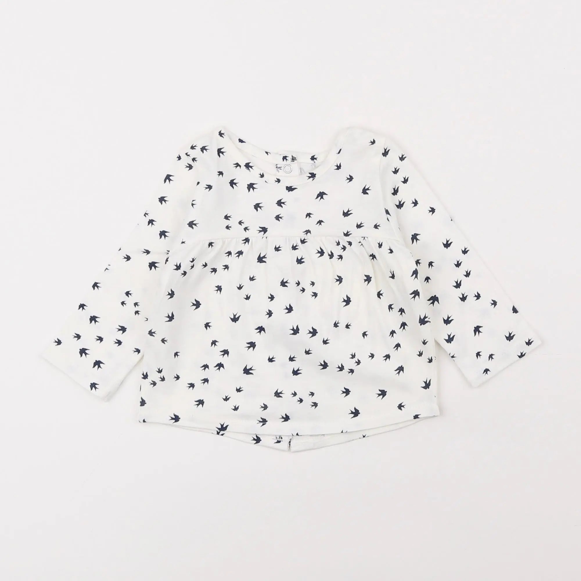 Vertbaudet - tee-shirt blanc, bleu - 3 mois