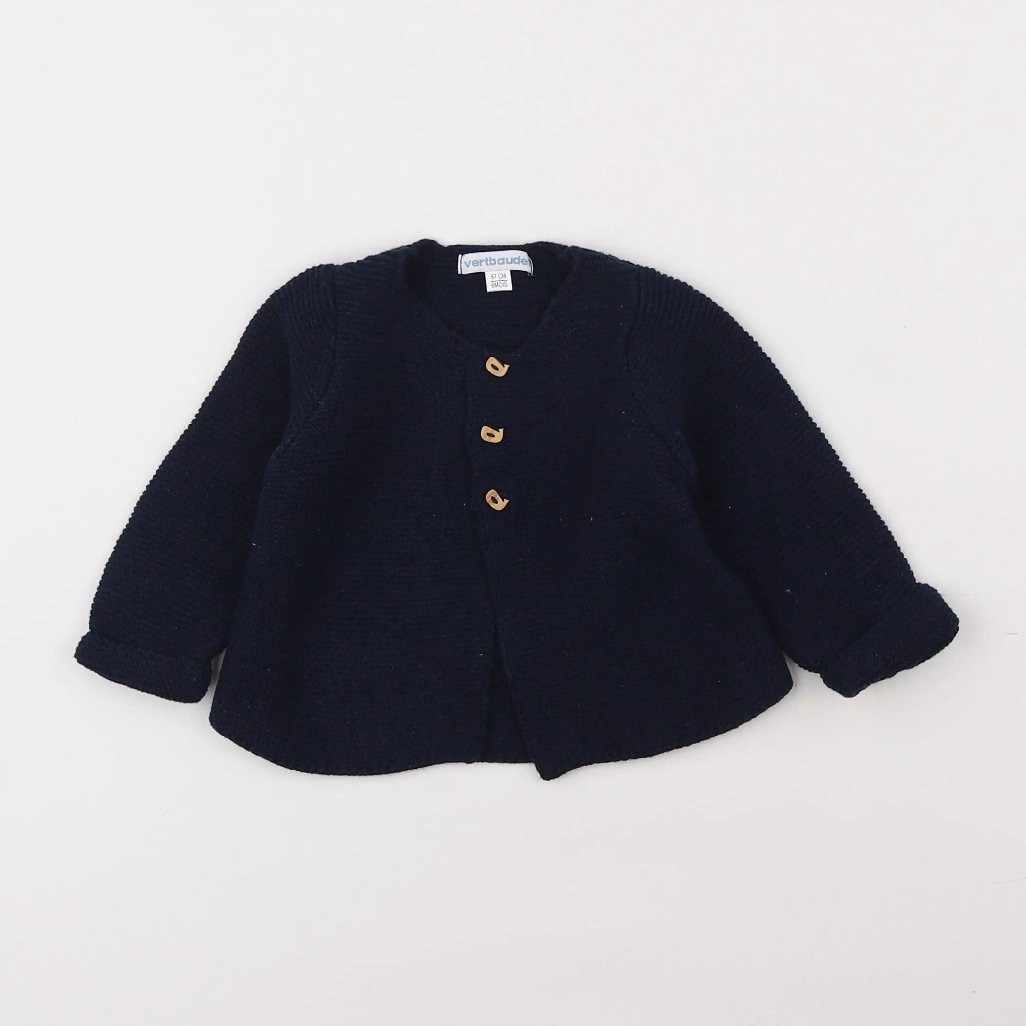 Vertbaudet - gilet bleu - 6 mois