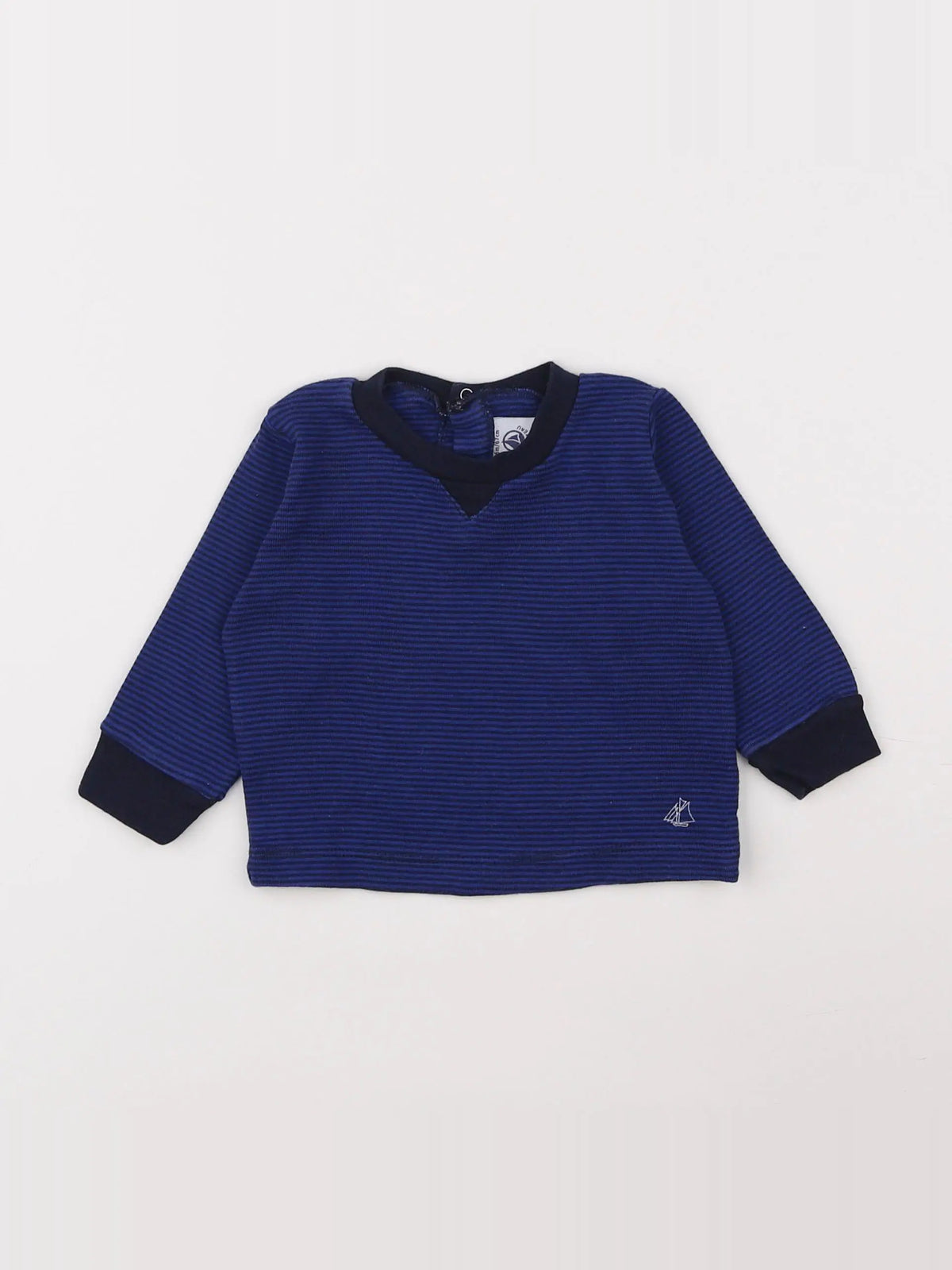 Petit Bateau - tee-shirt bleu - 6 mois