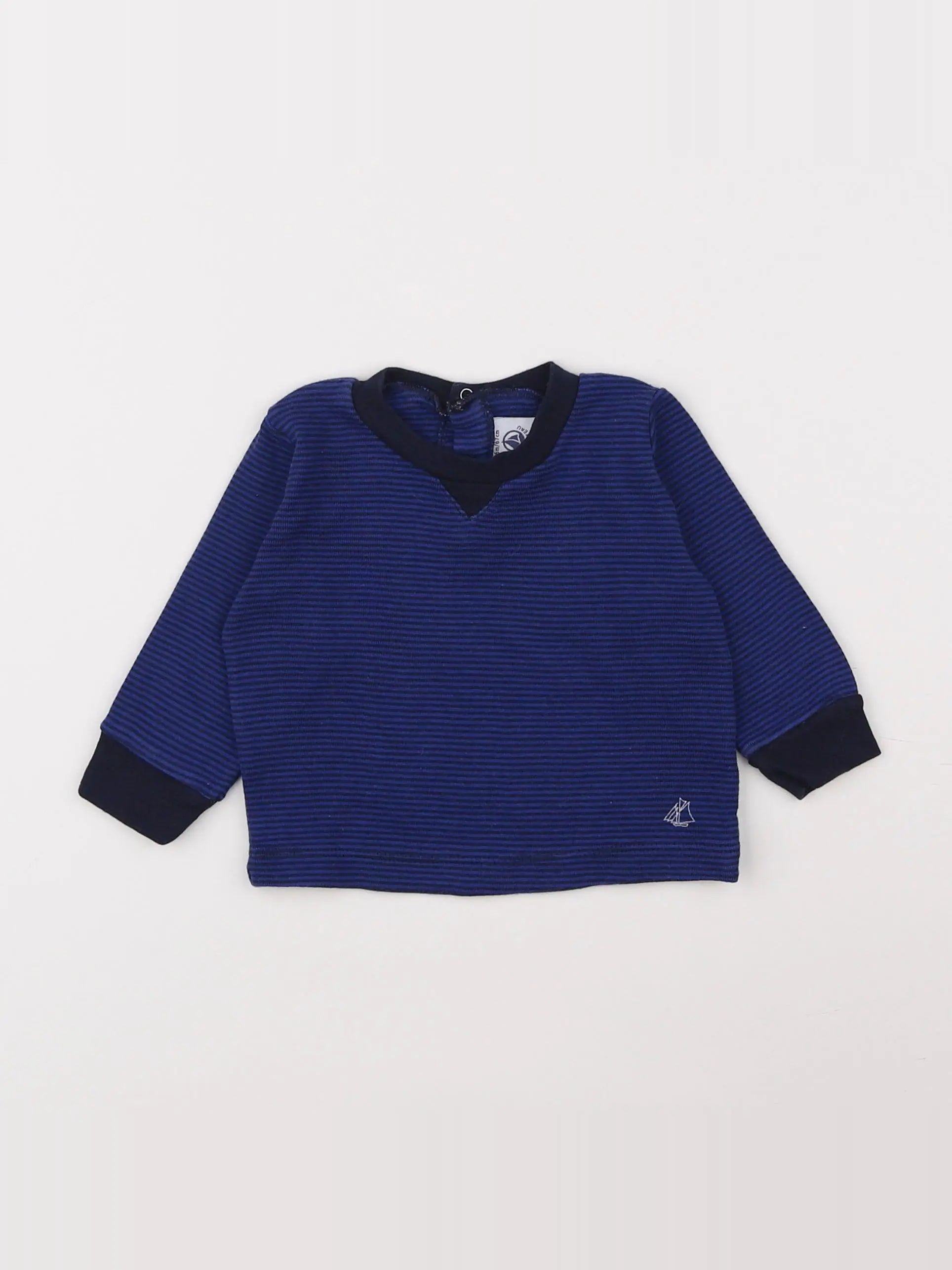 Petit Bateau - tee-shirt bleu - 6 mois