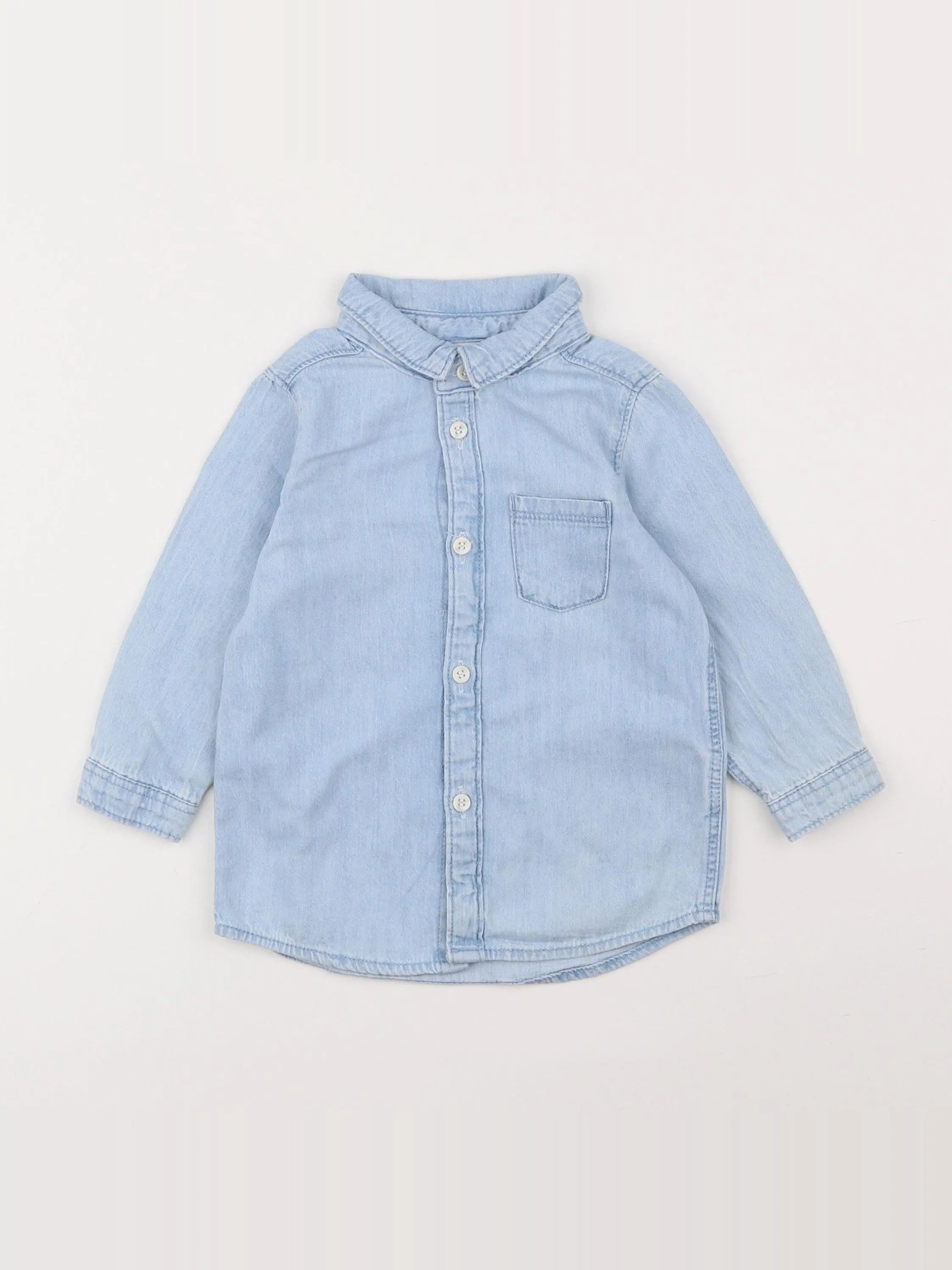 H&M - chemise bleu - 9/12 mois