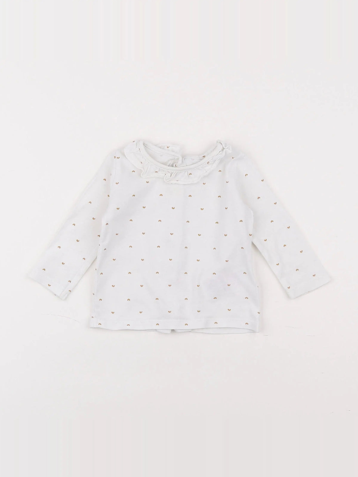 Vertbaudet - tee-shirt blanc, or - 6 mois