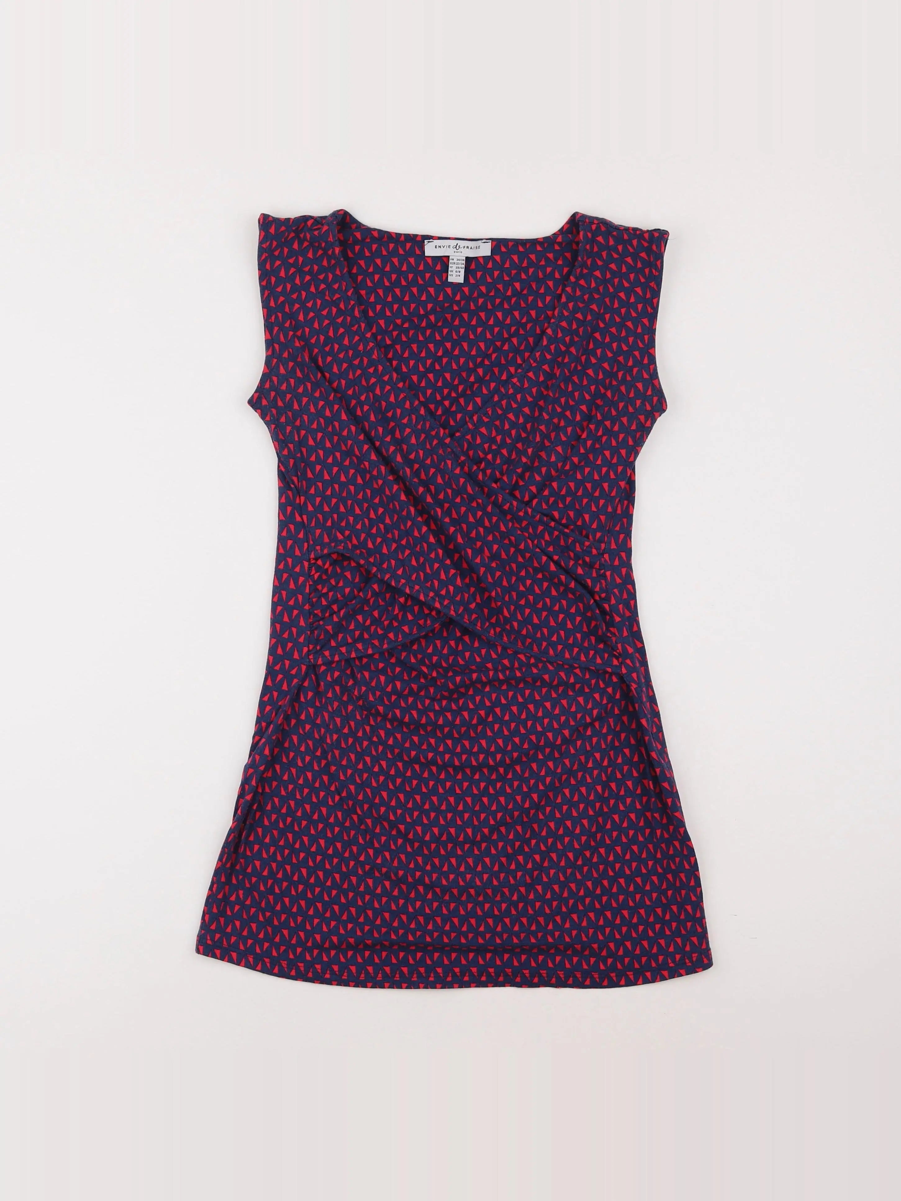 Envie de fraise - tee-shirt grossesse bleu, rouge - 34 à 36