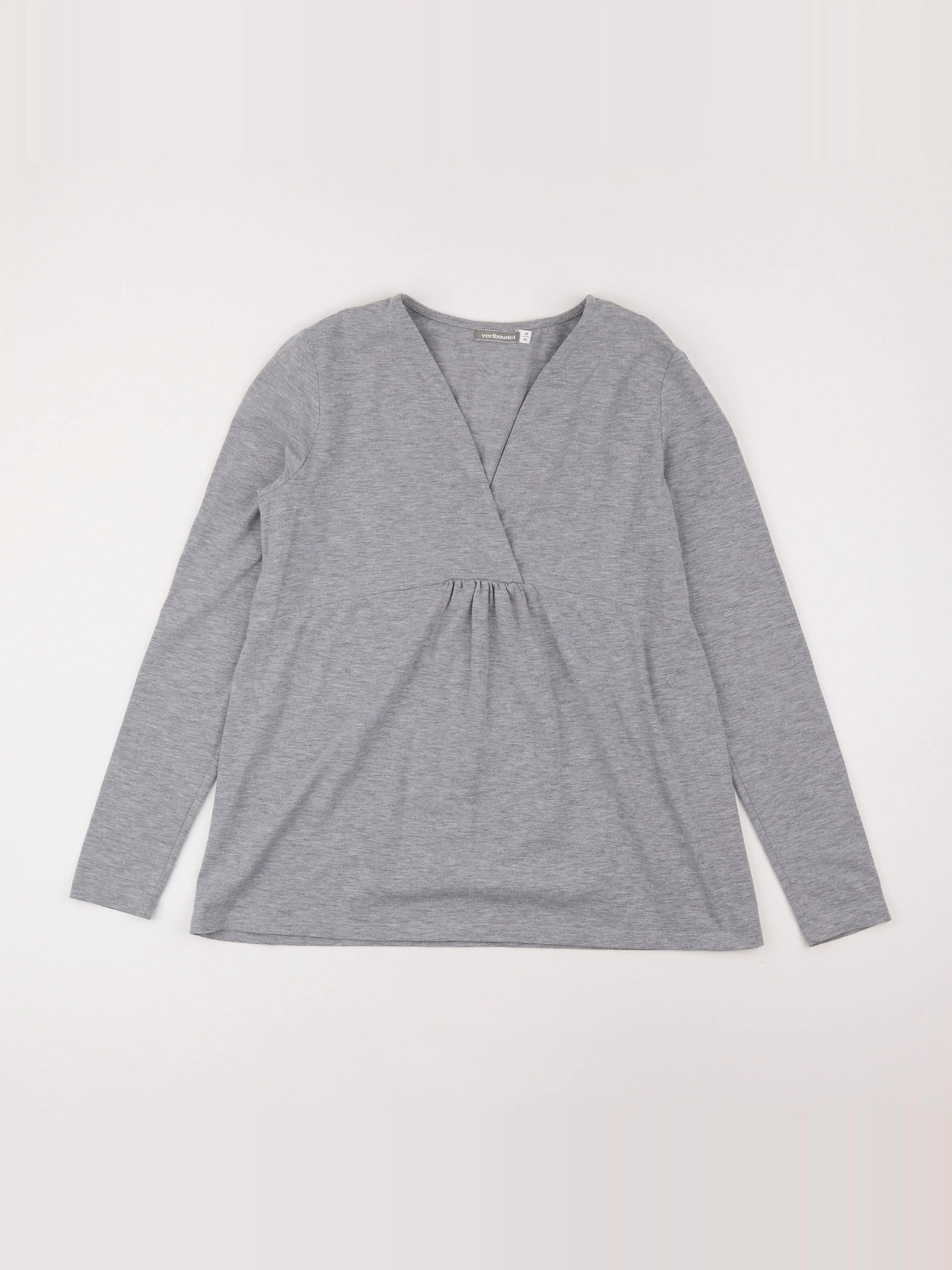Vertbaudet - tee-shirt allaitement gris - 38 à 40