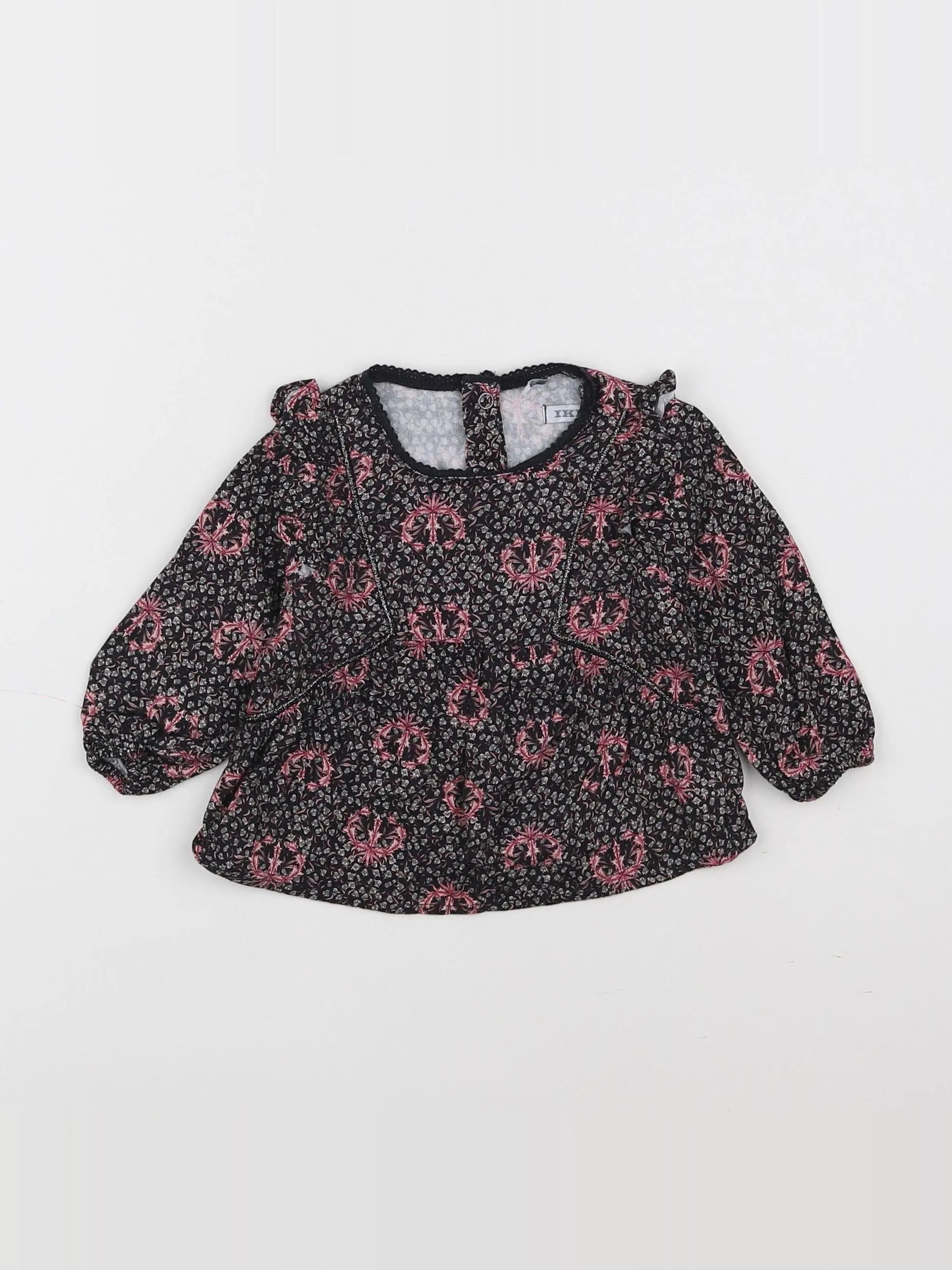 IKKS - blouse noir, rose - 6 mois