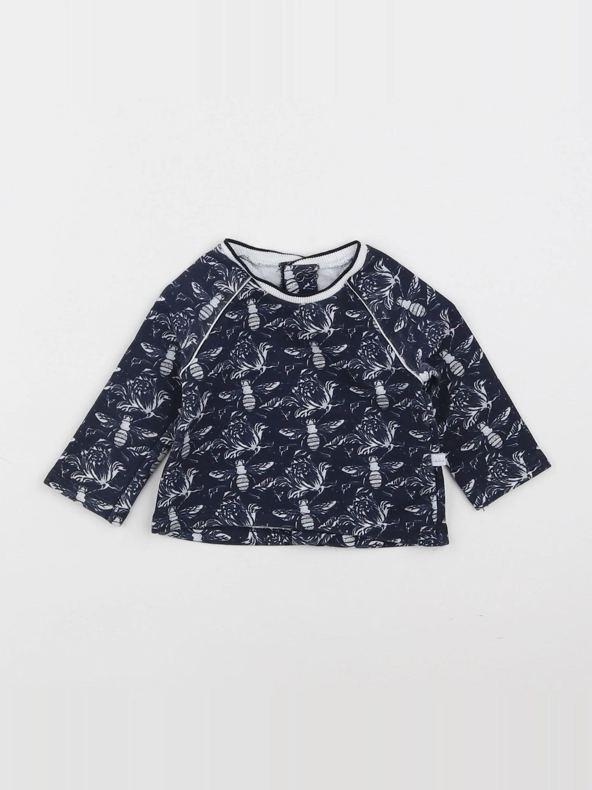IKKS - sweat bleu, blanc - 3 mois