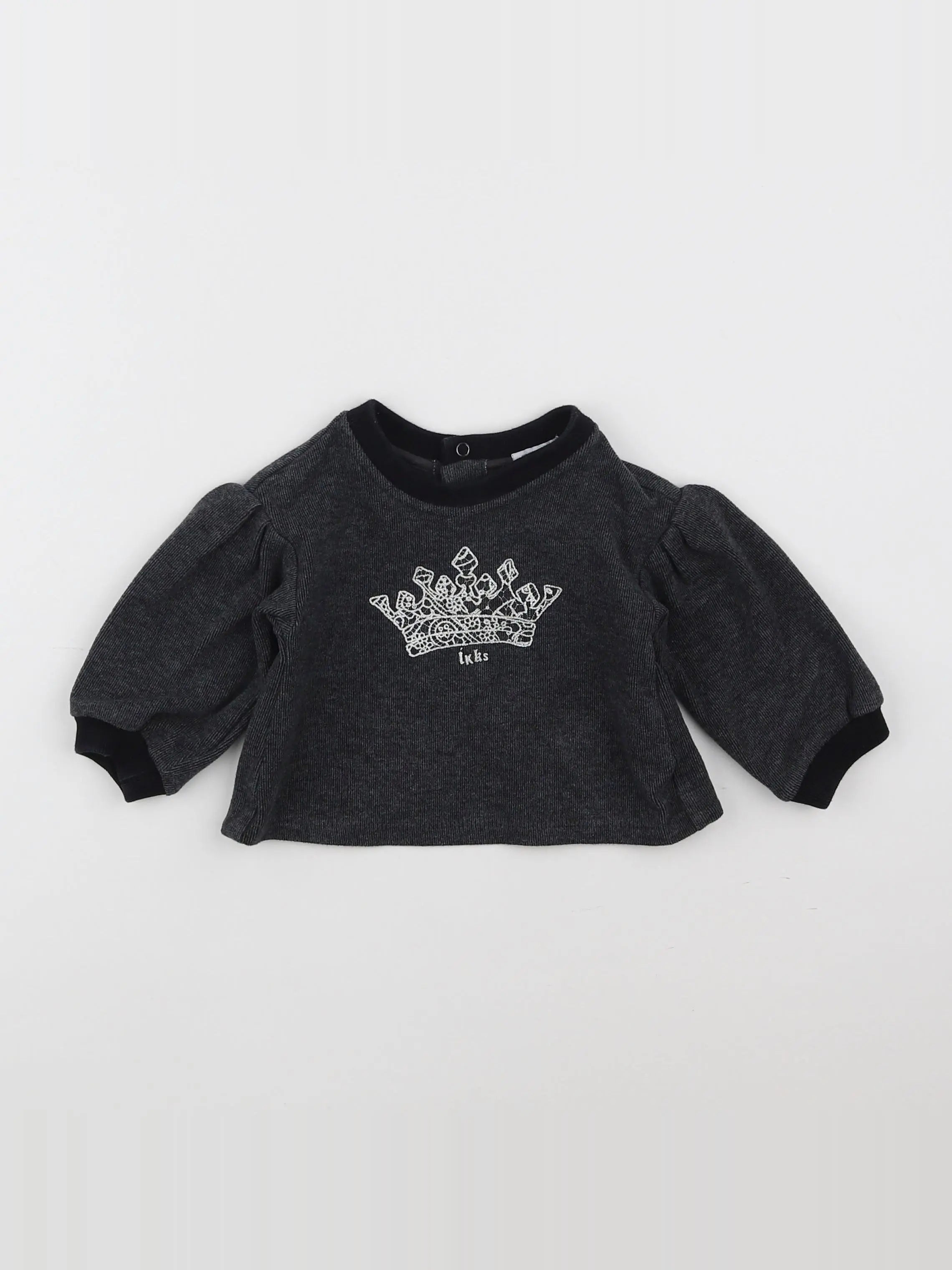 IKKS - sweat gris - 12 mois