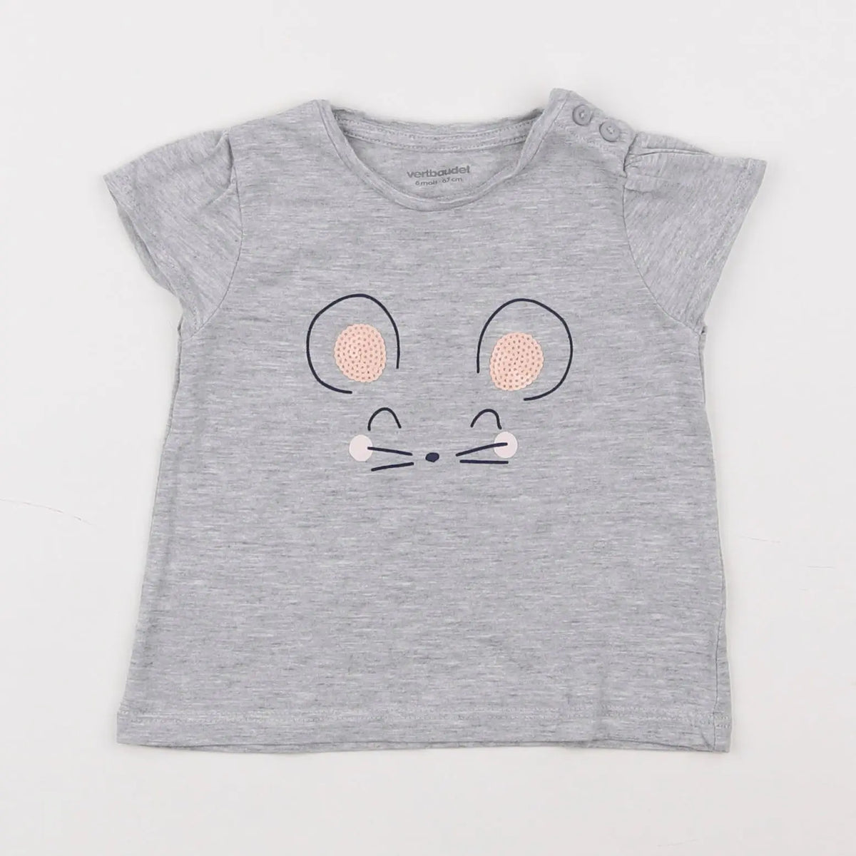 Vertbaudet - tee-shirt gris - 6 mois