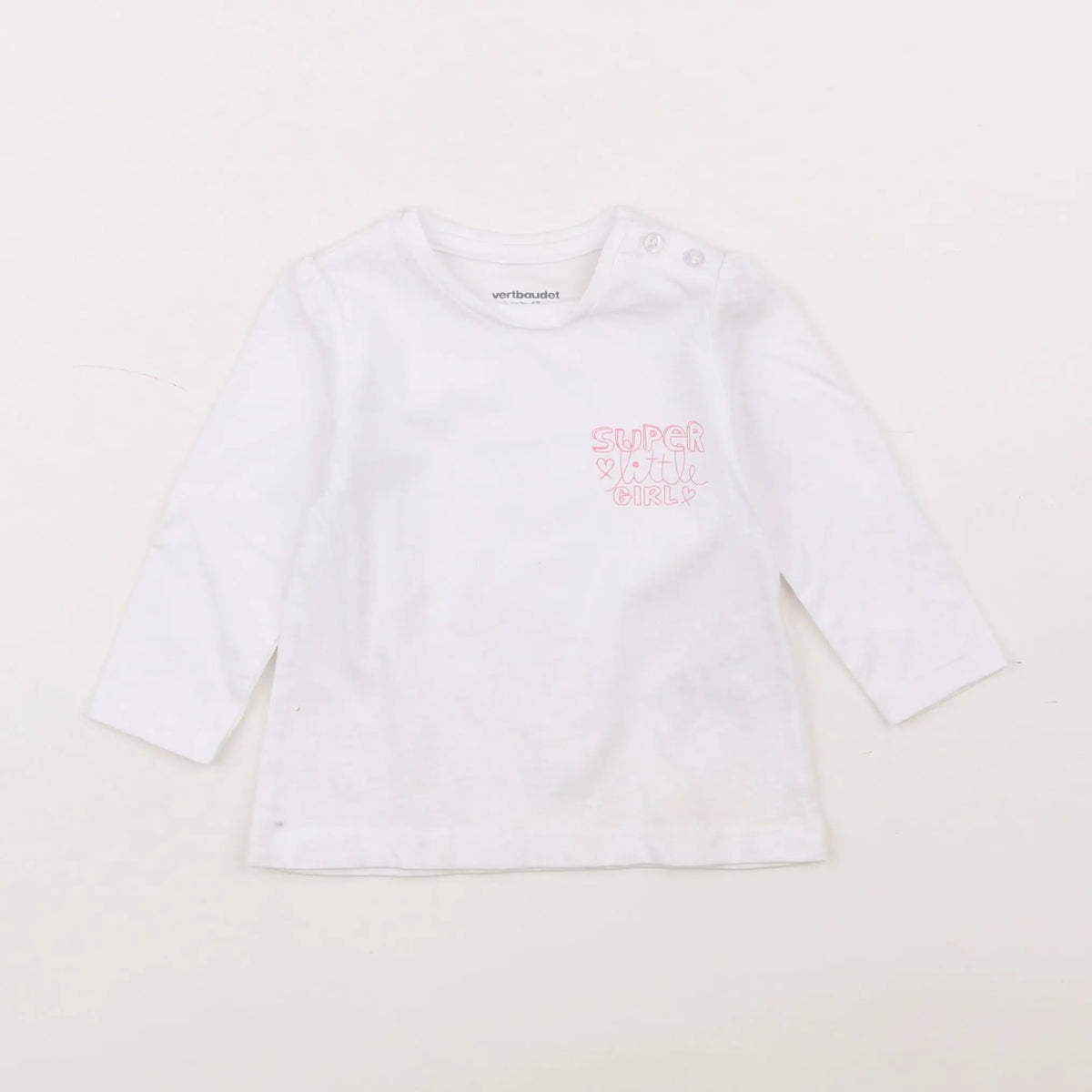 Vertbaudet - tee-shirt blanc - 6 mois