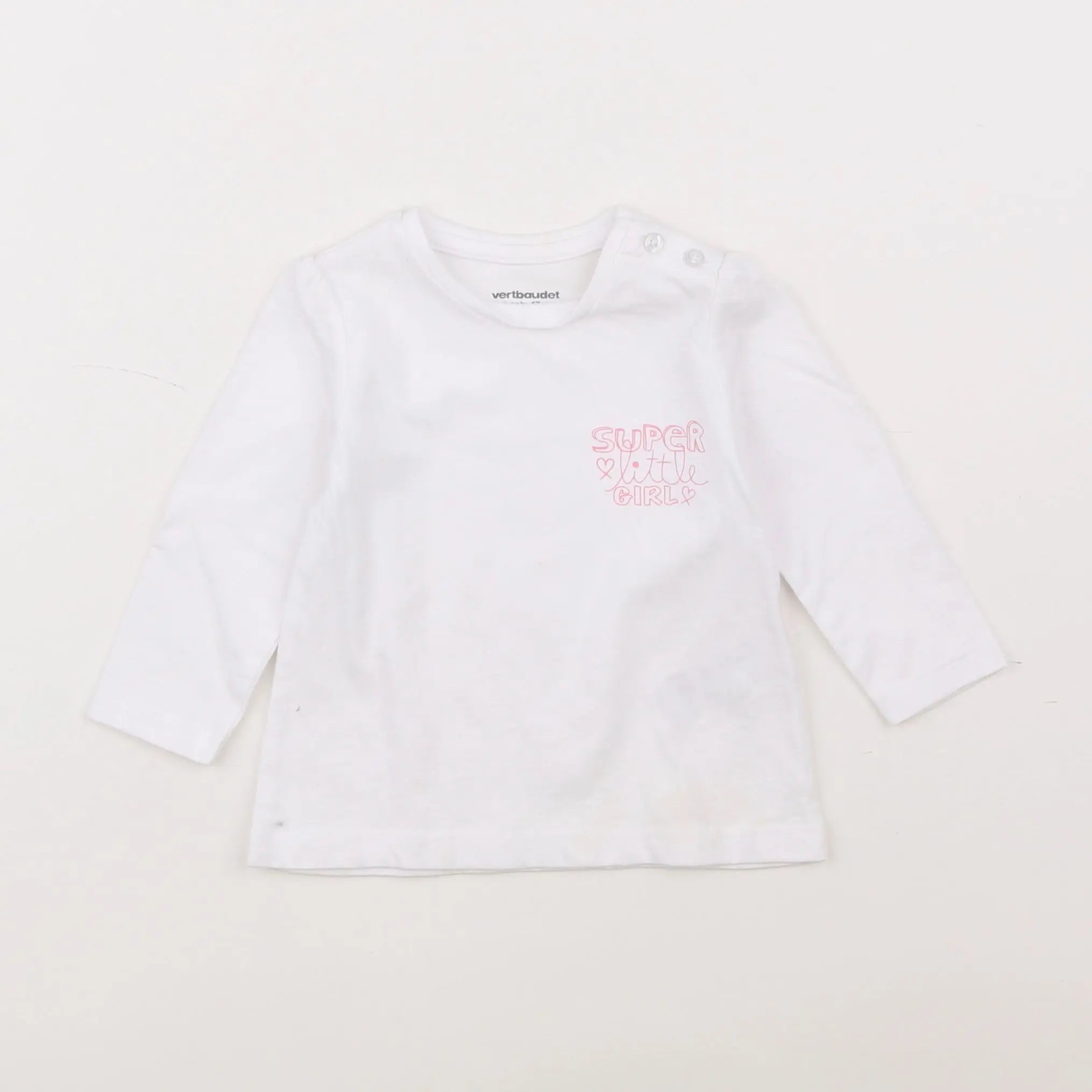 Vertbaudet - tee-shirt blanc - 6 mois