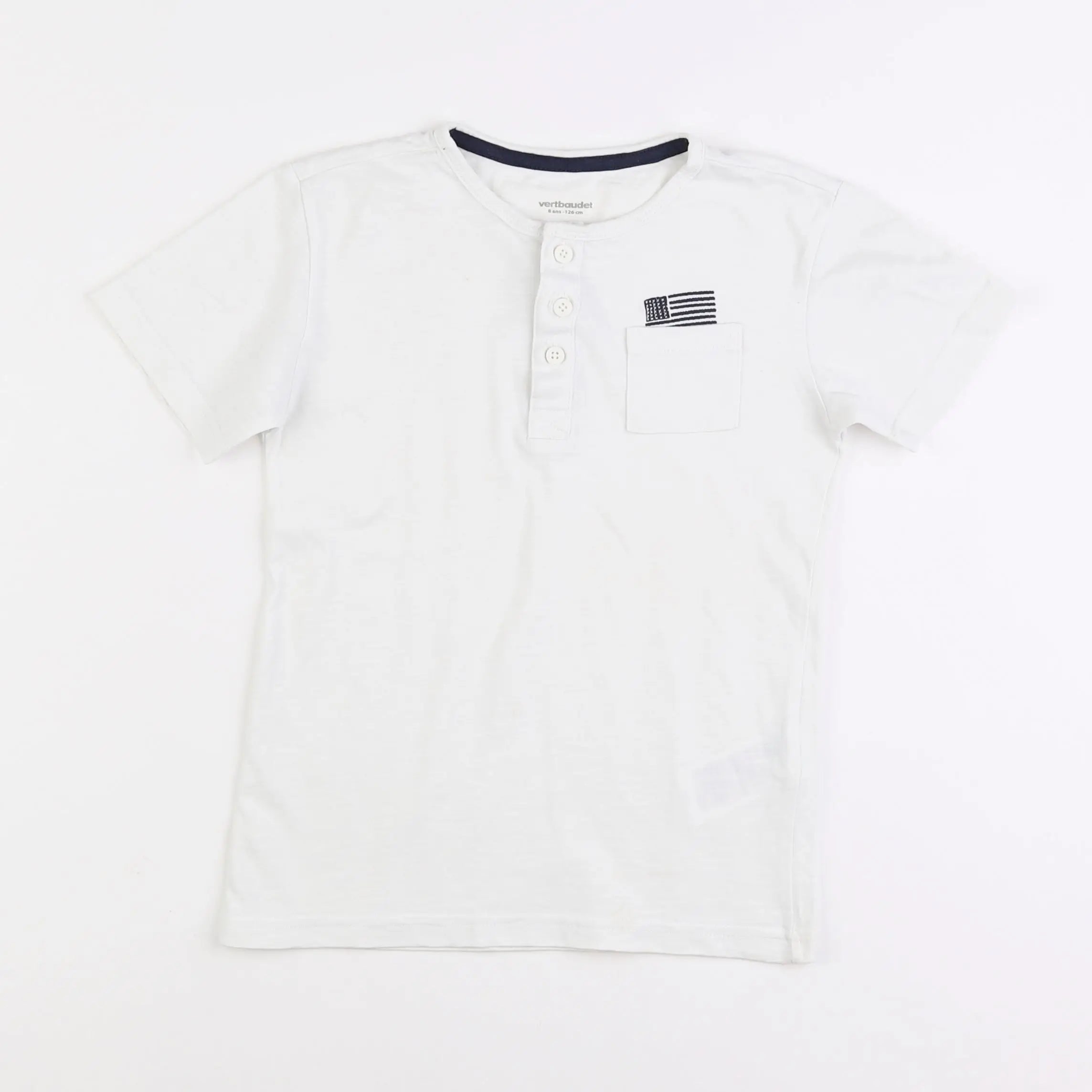Vertbaudet - tee-shirt blanc - 8 ans