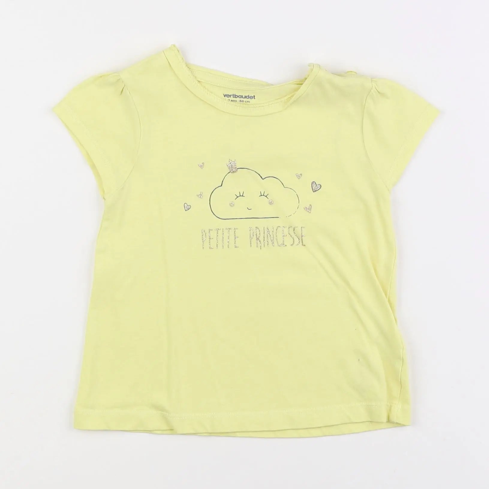 Vertbaudet - tee-shirt jaune - 2 ans