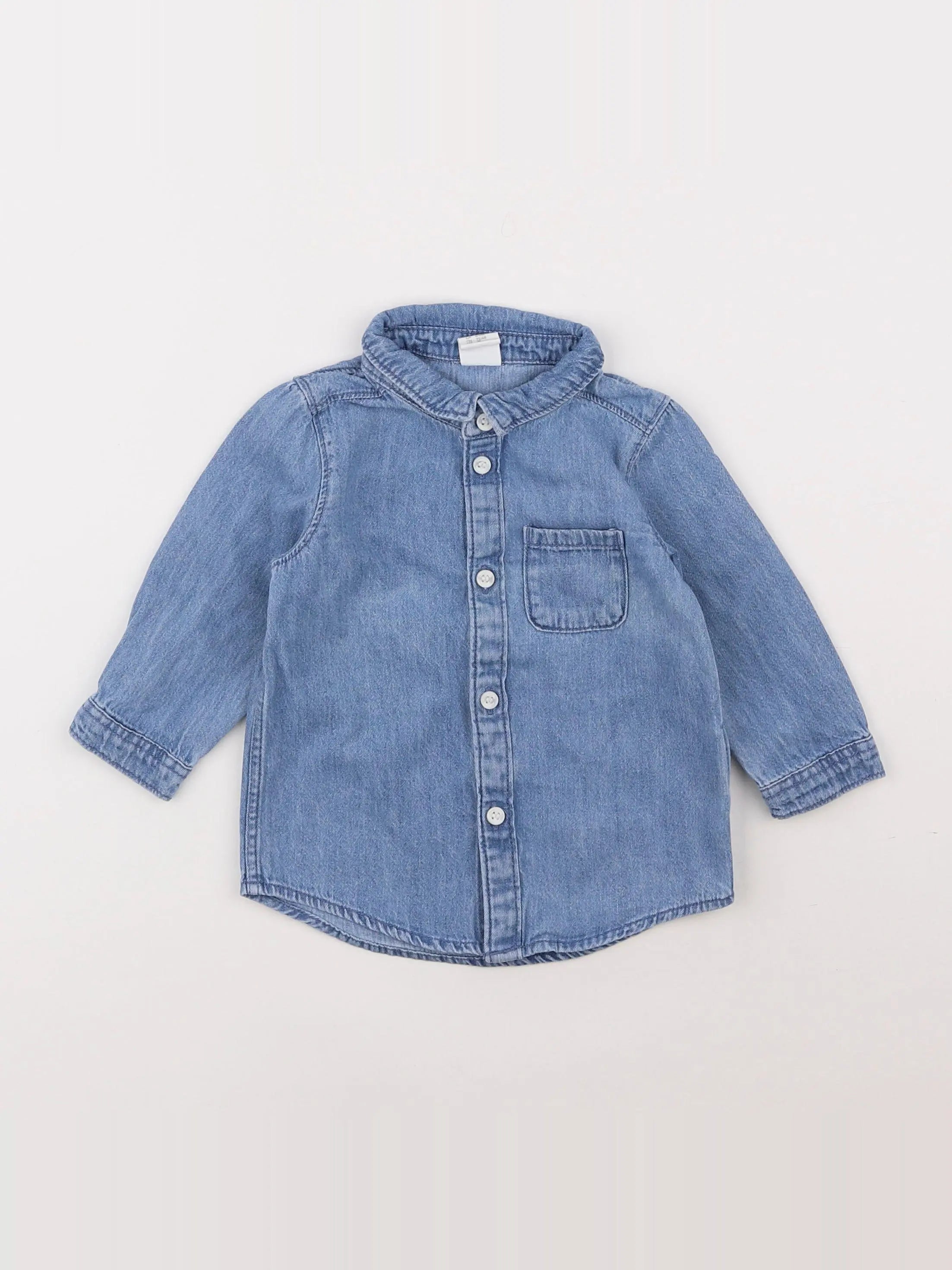 H&M - chemise bleu - 6/9 mois