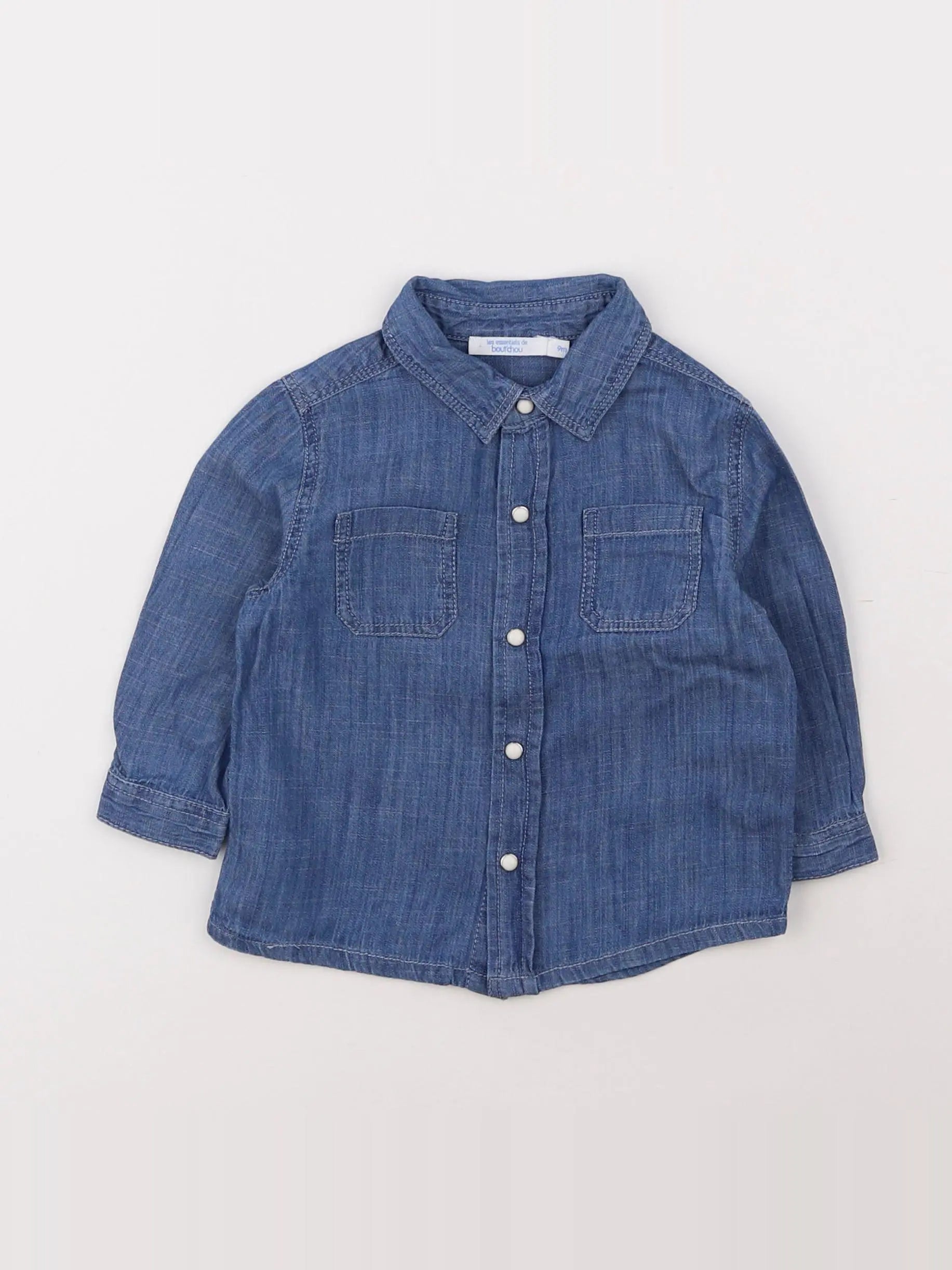Boutchou - chemise bleu - 9 mois