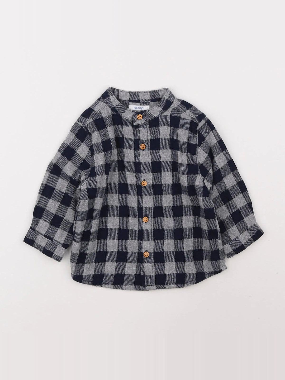 Boutchou - chemise gris, bleu - 9 mois