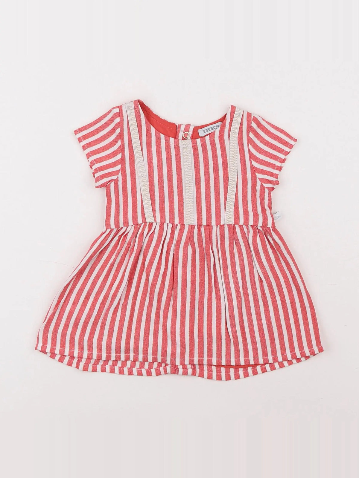 IKKS - robe orange, blanc - 3 mois