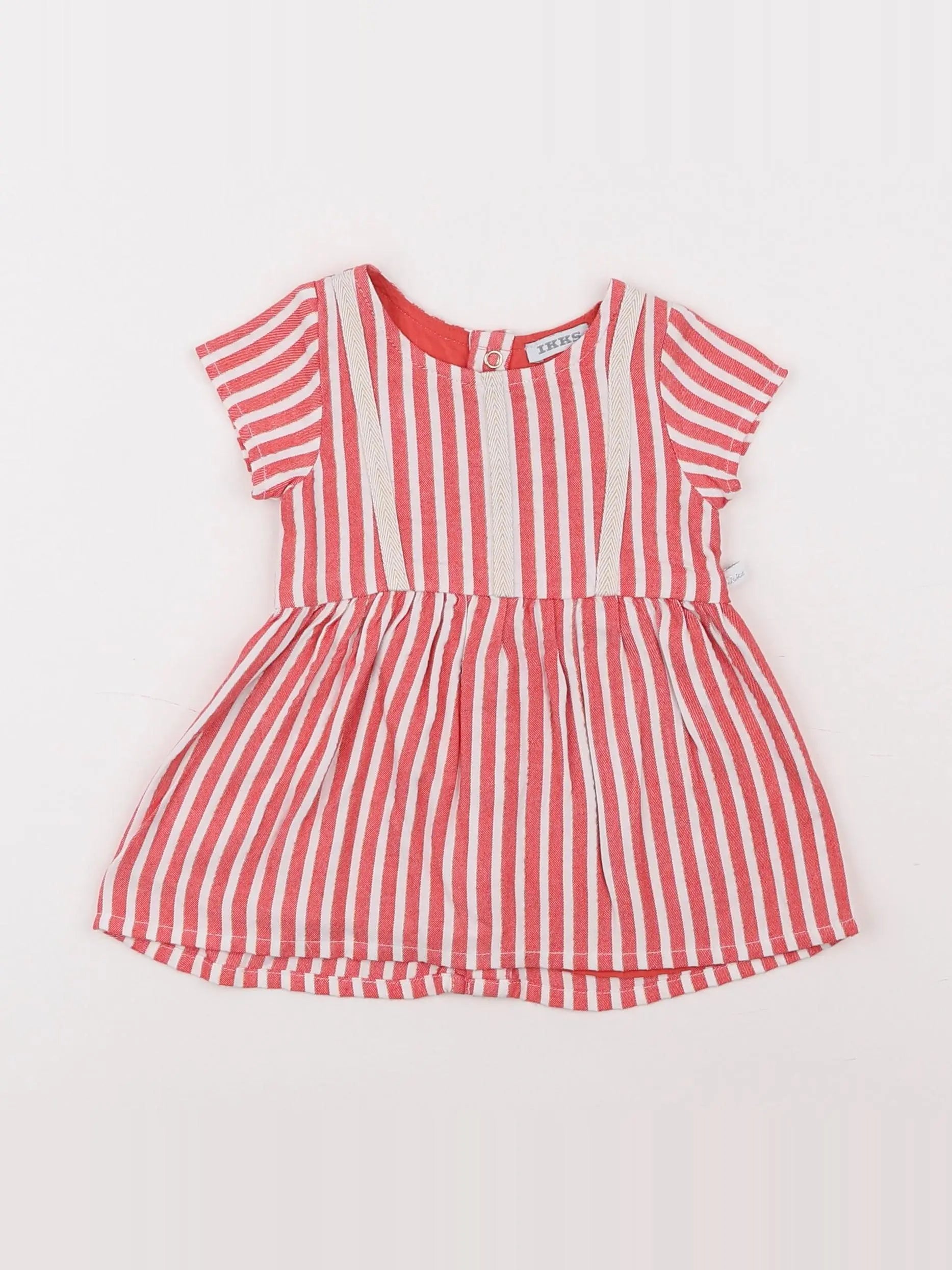 IKKS - robe orange, blanc - 3 mois