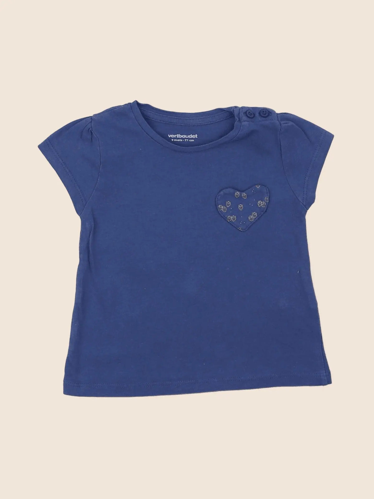 Vertbaudet - tee-shirt bleu - 9 mois
