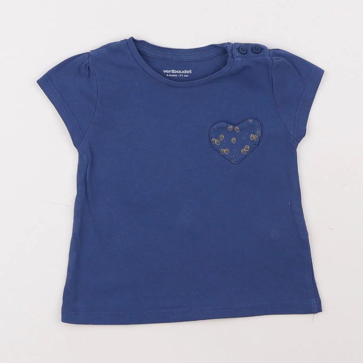 Vertbaudet - tee-shirt bleu - 9 mois