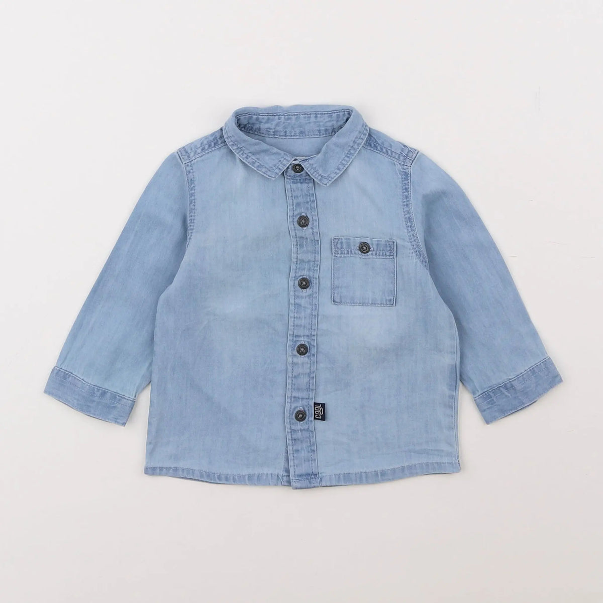 Vertbaudet - chemise bleu - 9 mois