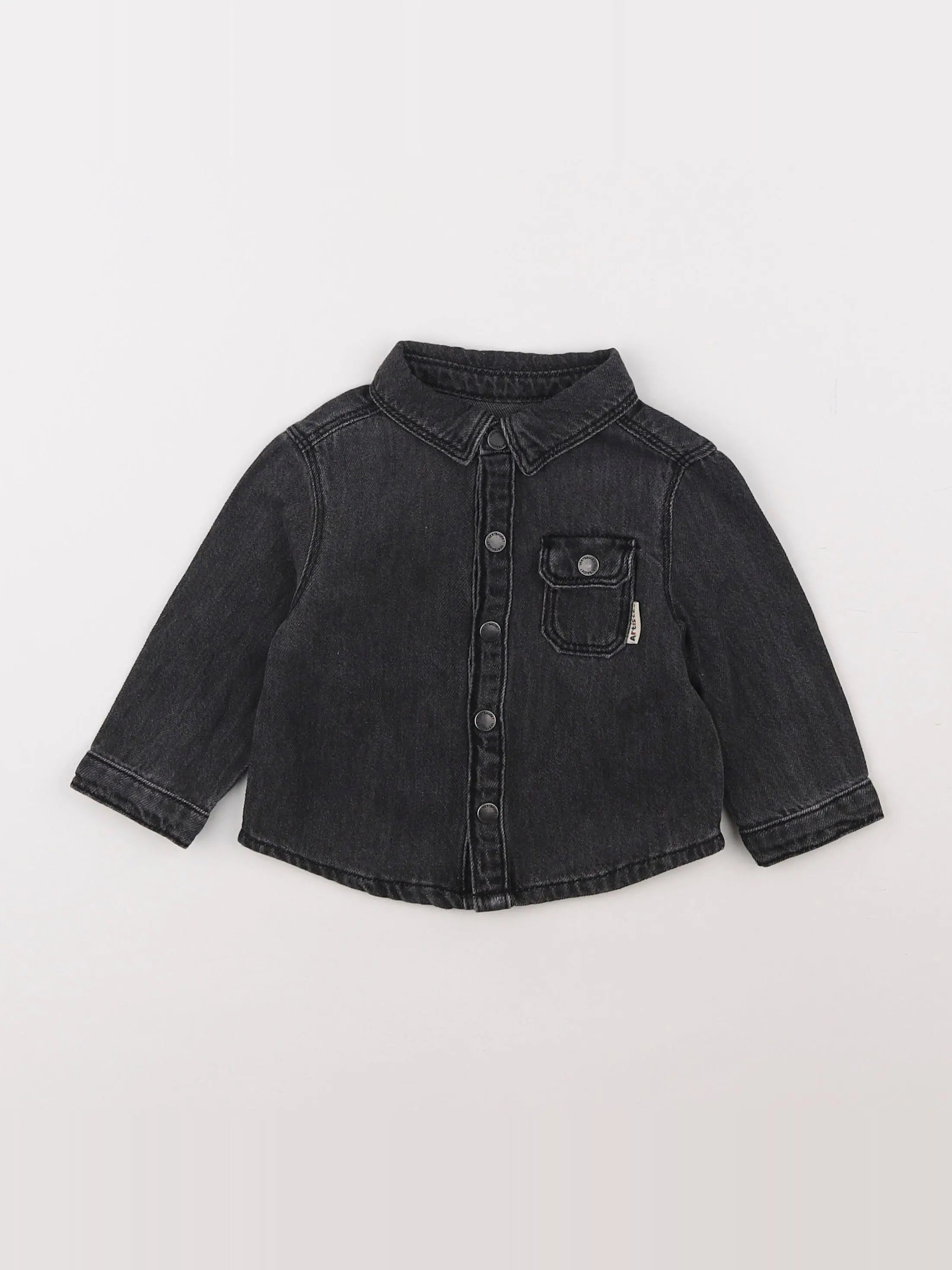 Vertbaudet - chemise noir - 9 mois