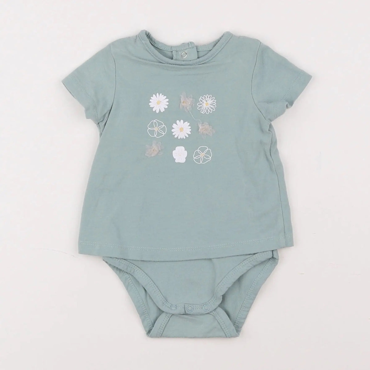 Vertbaudet - body tee-shirt vert - 6 mois