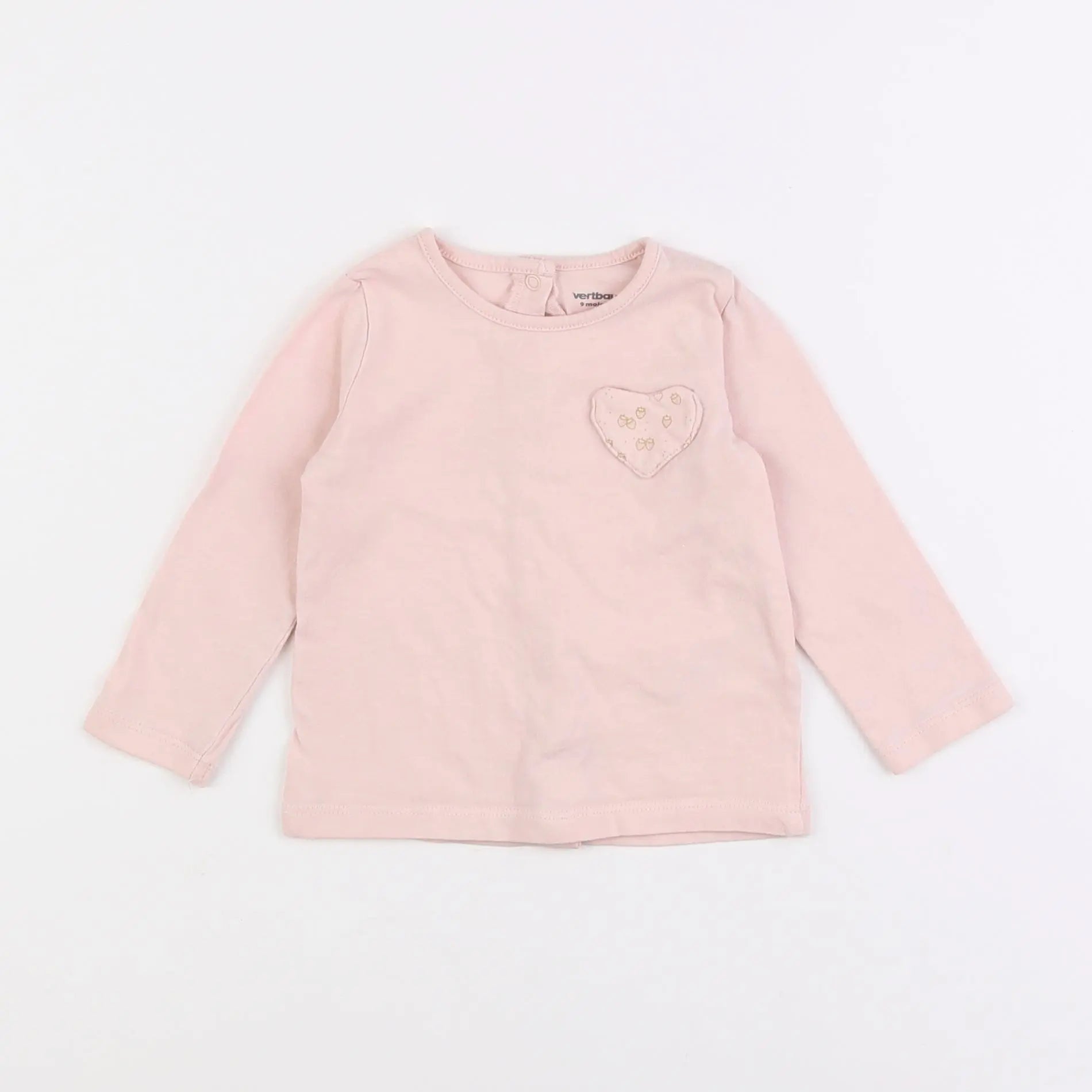 Vertbaudet - tee-shirt rose - 9 mois