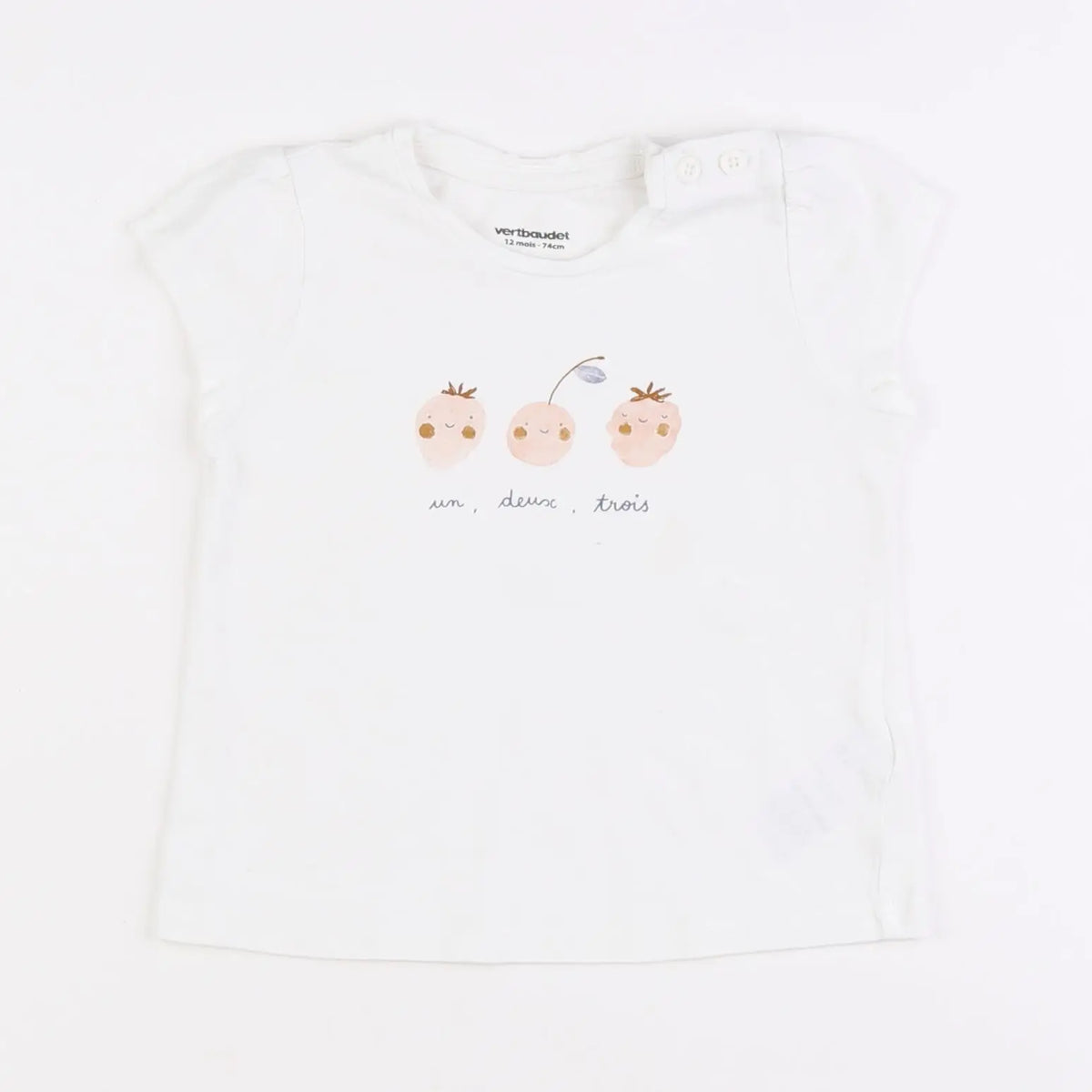 Vertbaudet - tee-shirt blanc - 12 mois