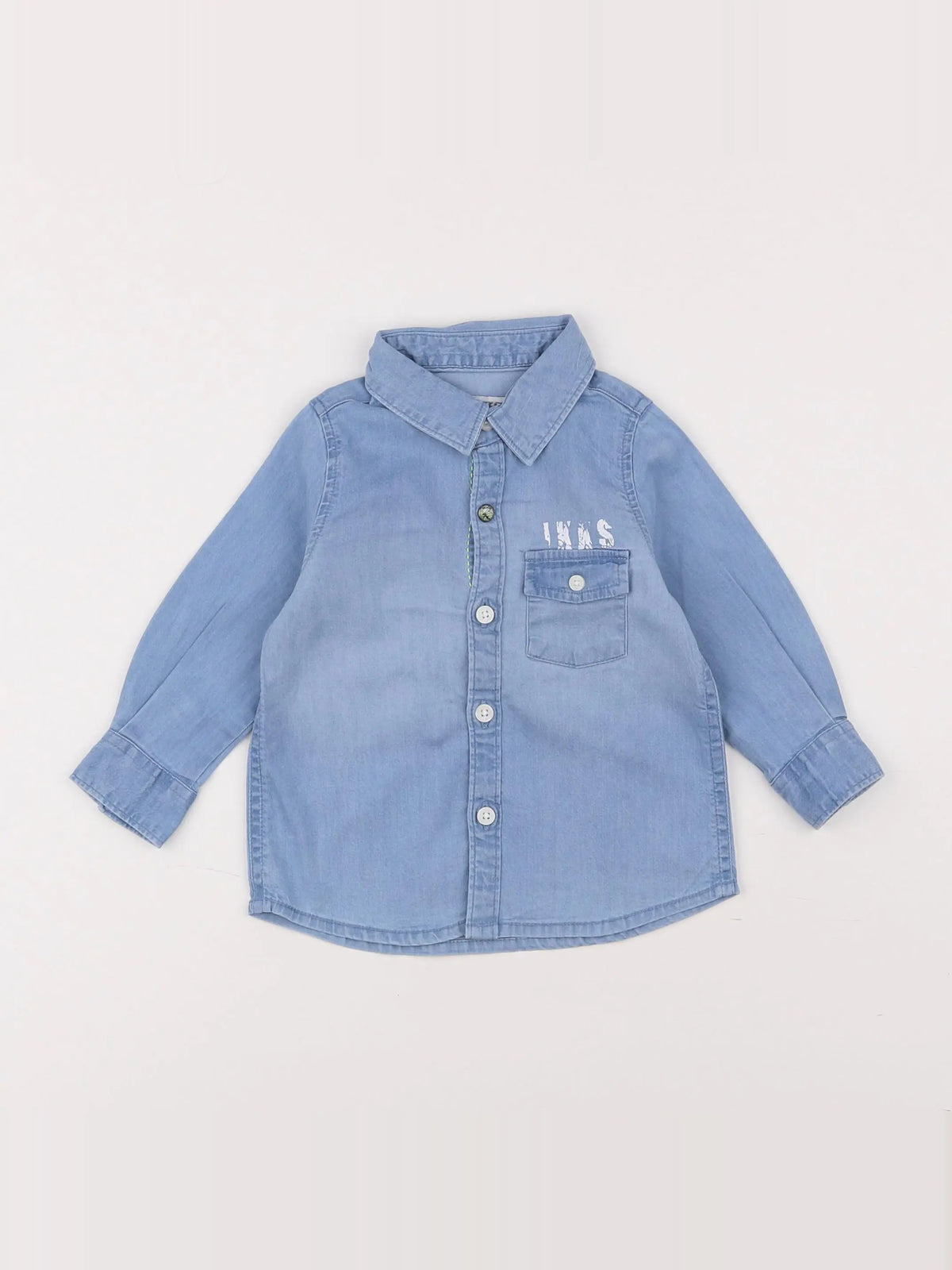 IKKS - chemise imprimé au dos bleu - 6 mois