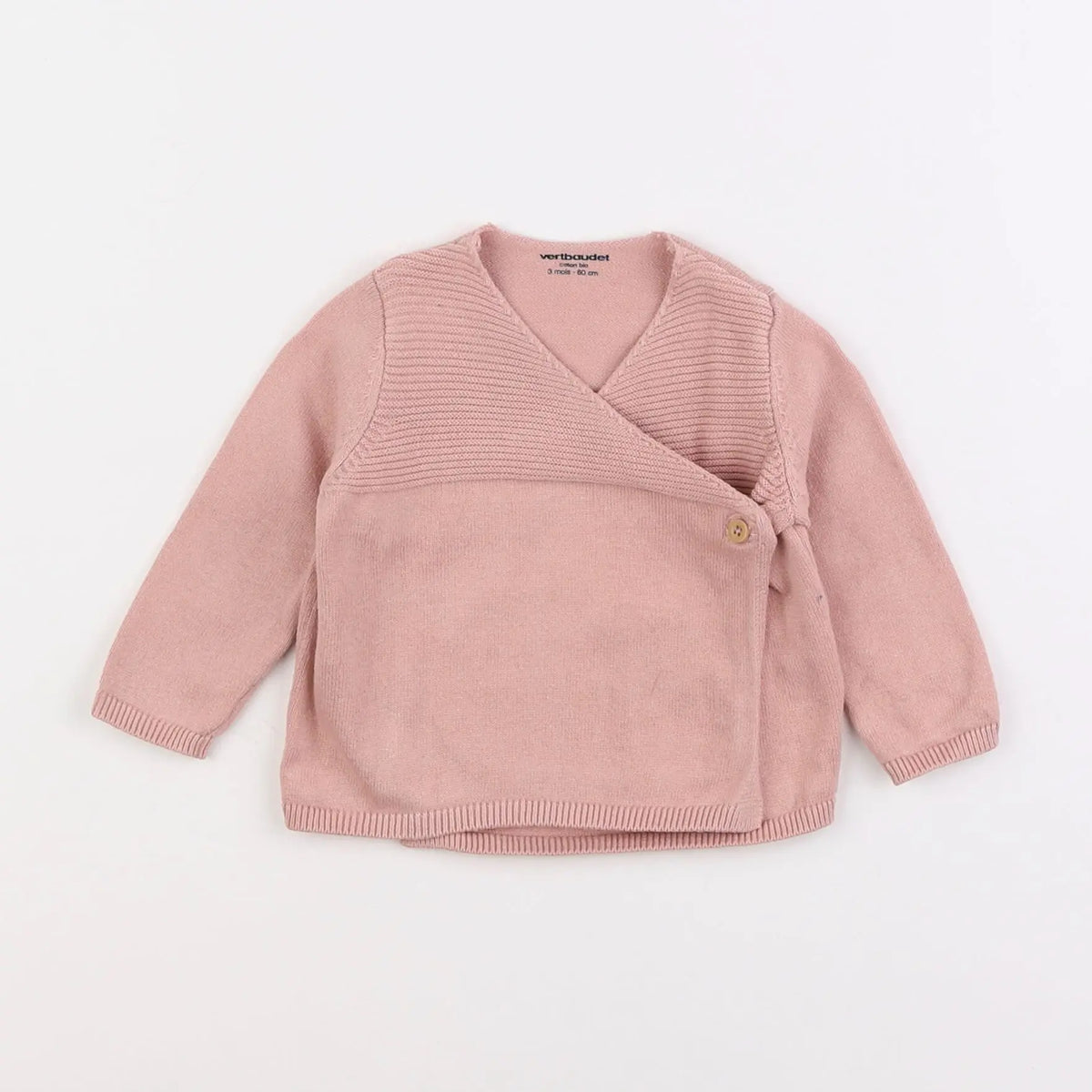 Vertbaudet - gilet rose - 3 mois